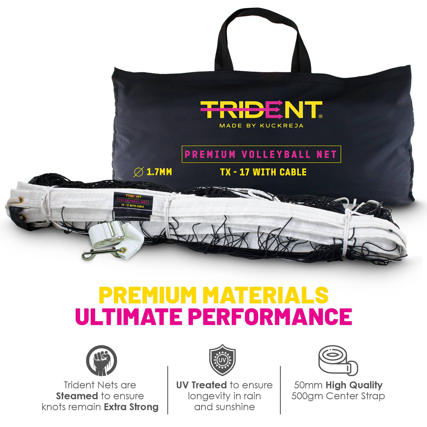 Trident TX-17 Volleyball Net with Cable - Image 4