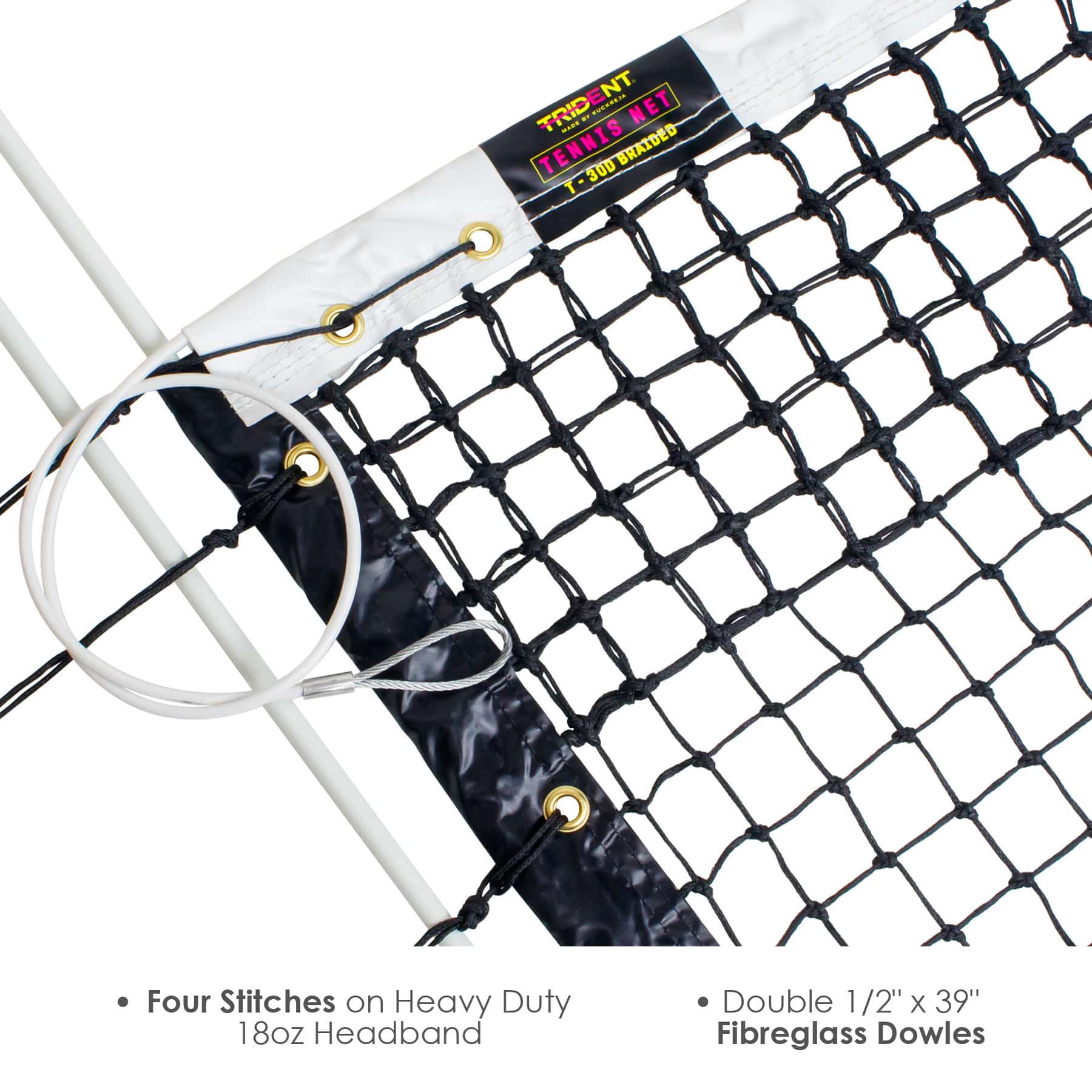 Trident T-30D Braided Tennis Net - Image 5