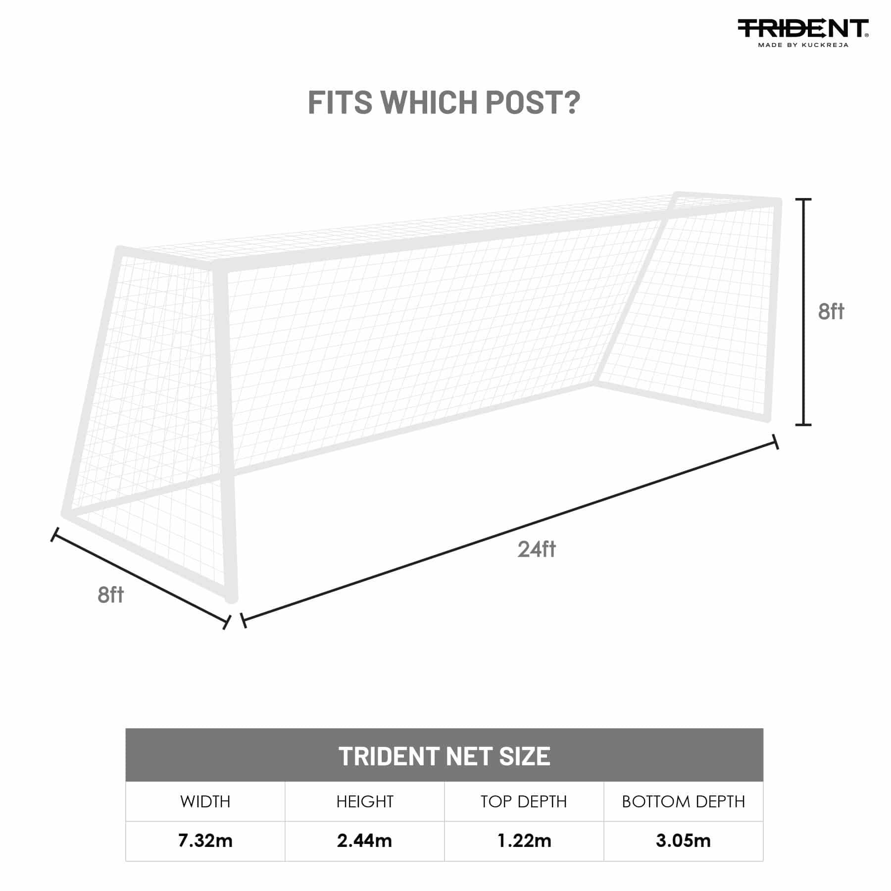 Trident T-40 Football Net (White) - Image 5