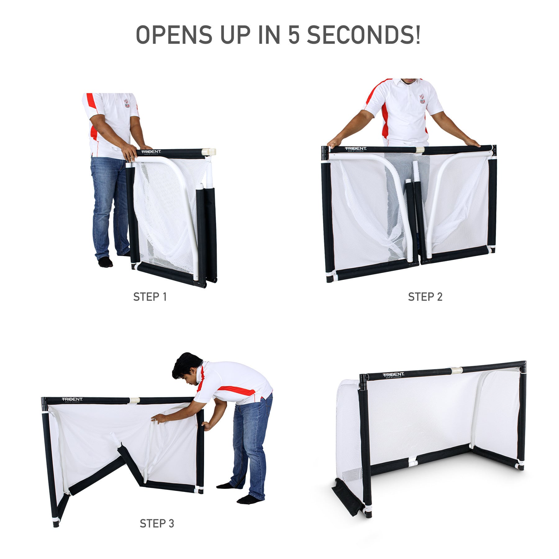 Trident Fast Fold Mini Goal Post - 1.2 x 0.8m - Image 3