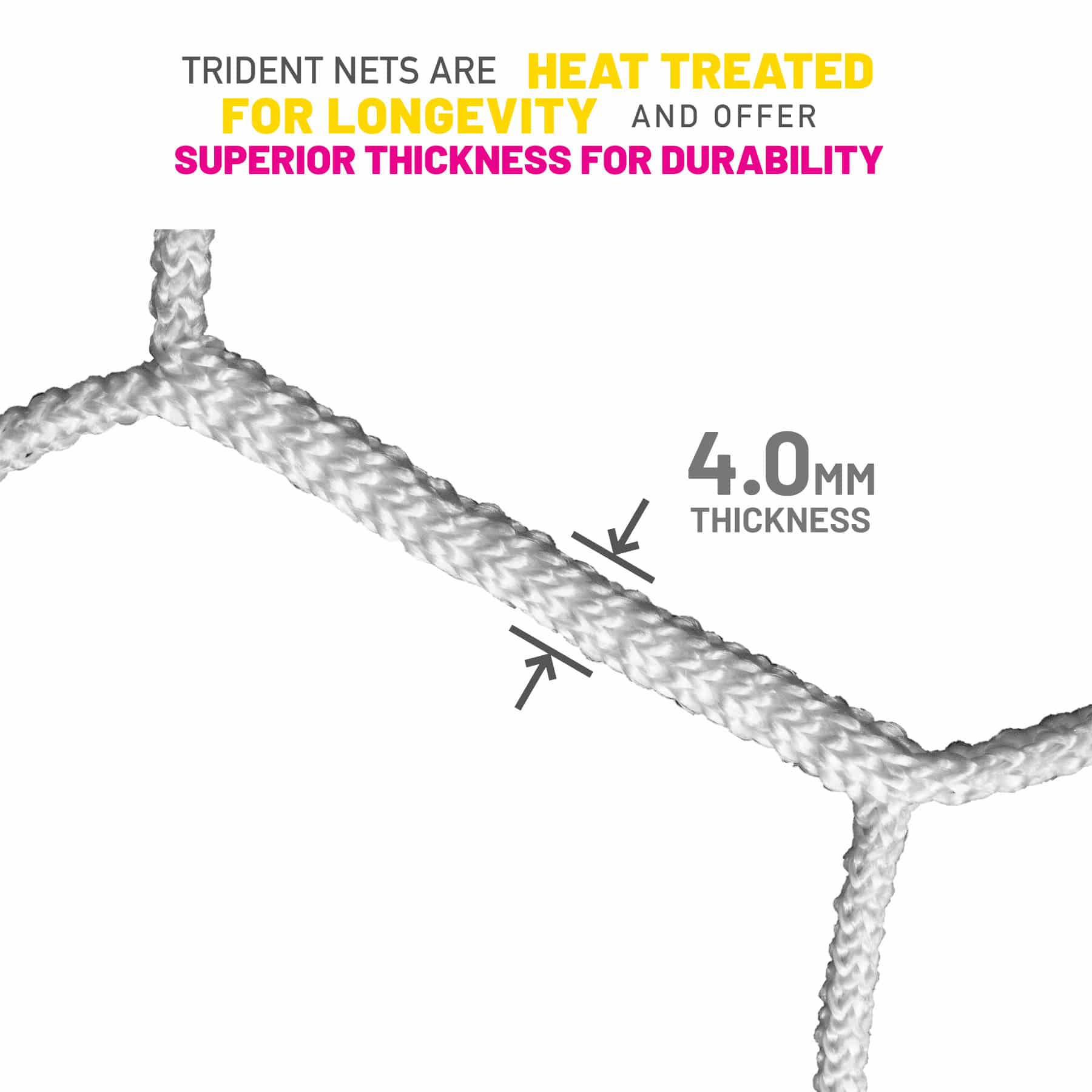 Trident T-40 Hexagon Braided Football Net (White) - Image 2