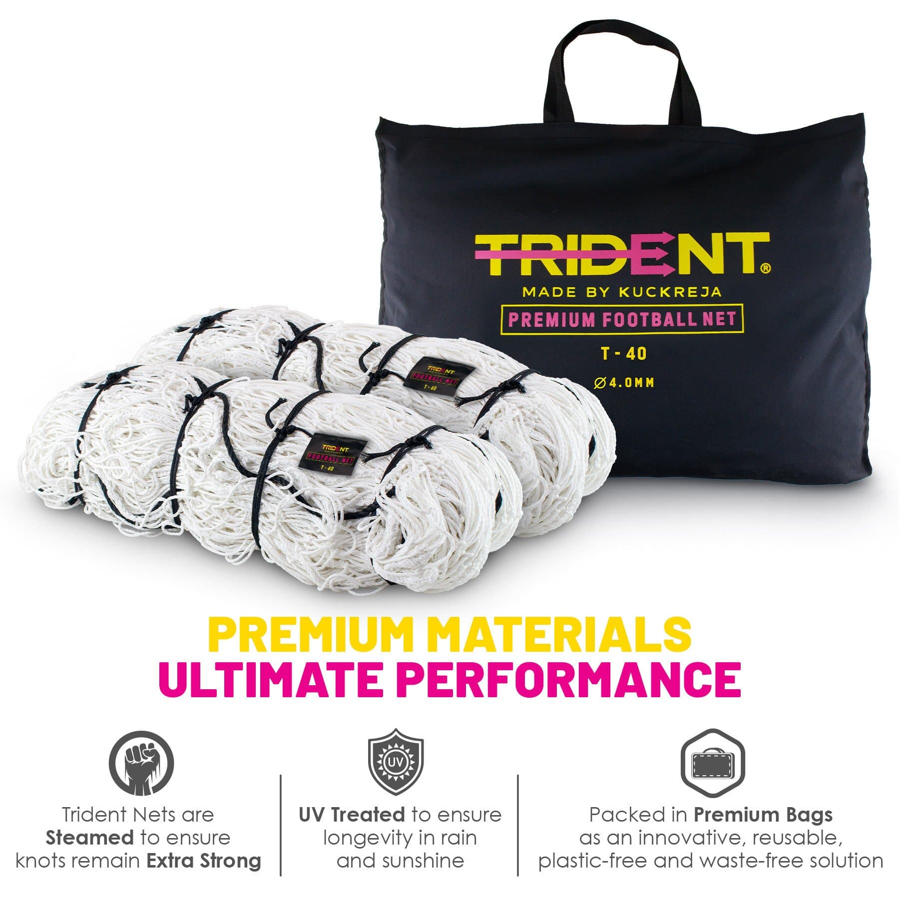 Trident T-40 Football Net (White) - Image 4