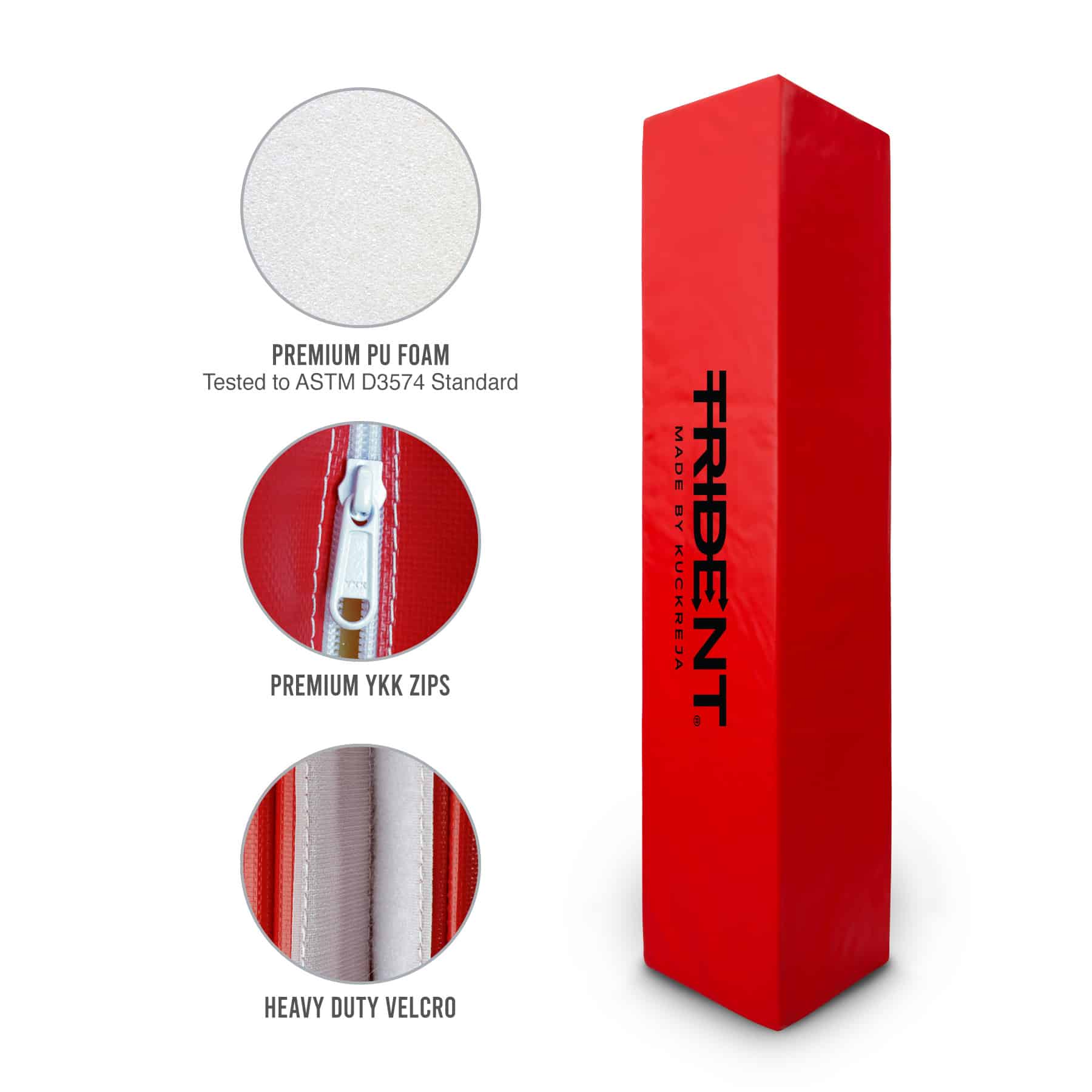 Trident Rugby Post Protectors - 10" x 10" (Set of 4) - Red - Image 3