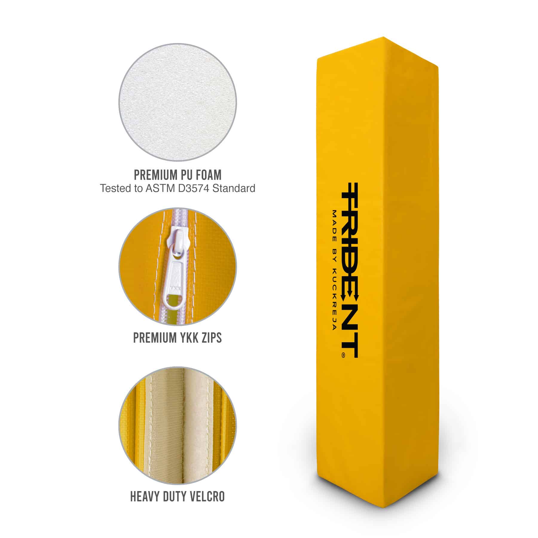Trident Rugby Post Protectors - 10" x 10" (Set of 4) - Yellow - Image 2