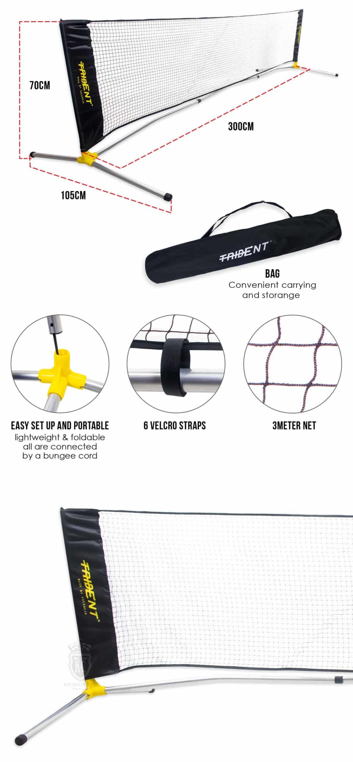 Trident All-Surface Soccer Tennis Net (3M) - Image 3