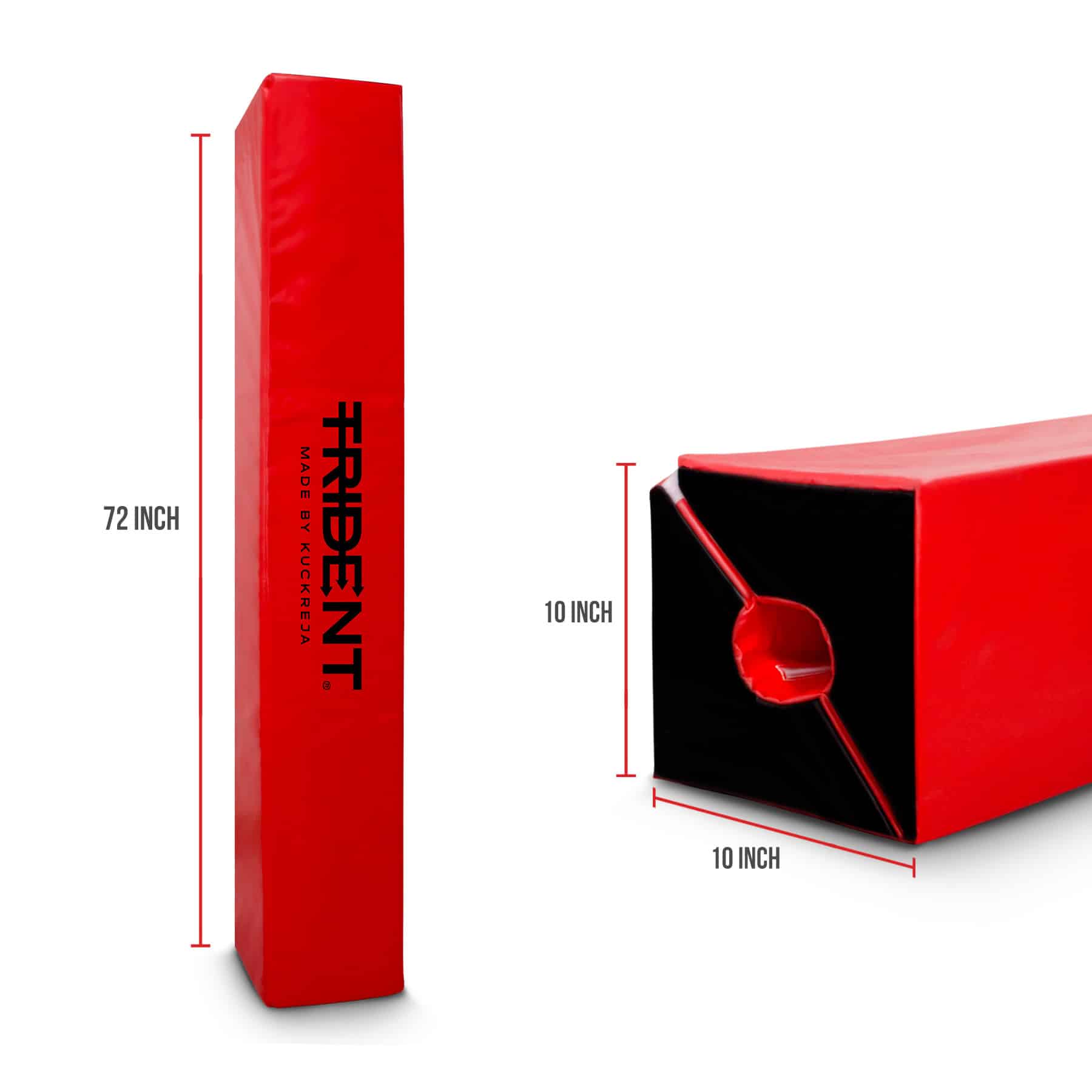 Trident Rugby Post Protectors - 10" x 10" (Set of 4) - Red - Image 2