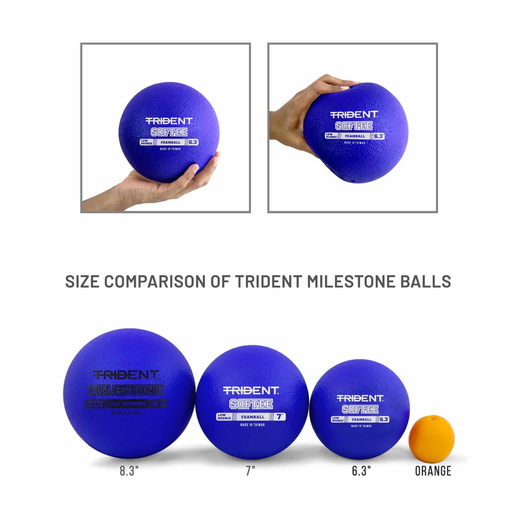 Trident Softee Low Bounce Foam Ball - Blue (6.3") - Image 7