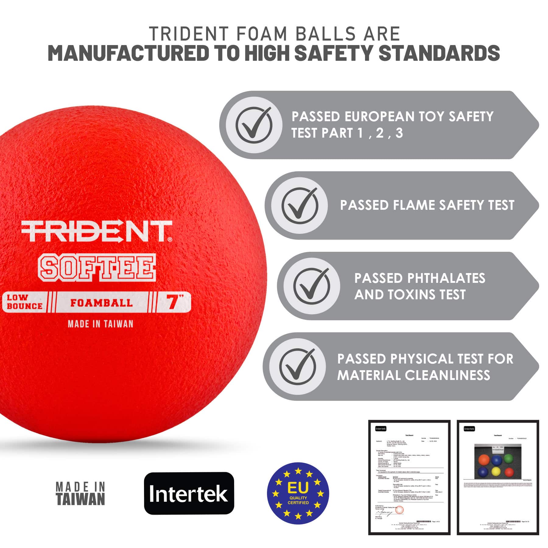 Trident Softee Low Bounce Foam Ball - Red (7") - Image 3