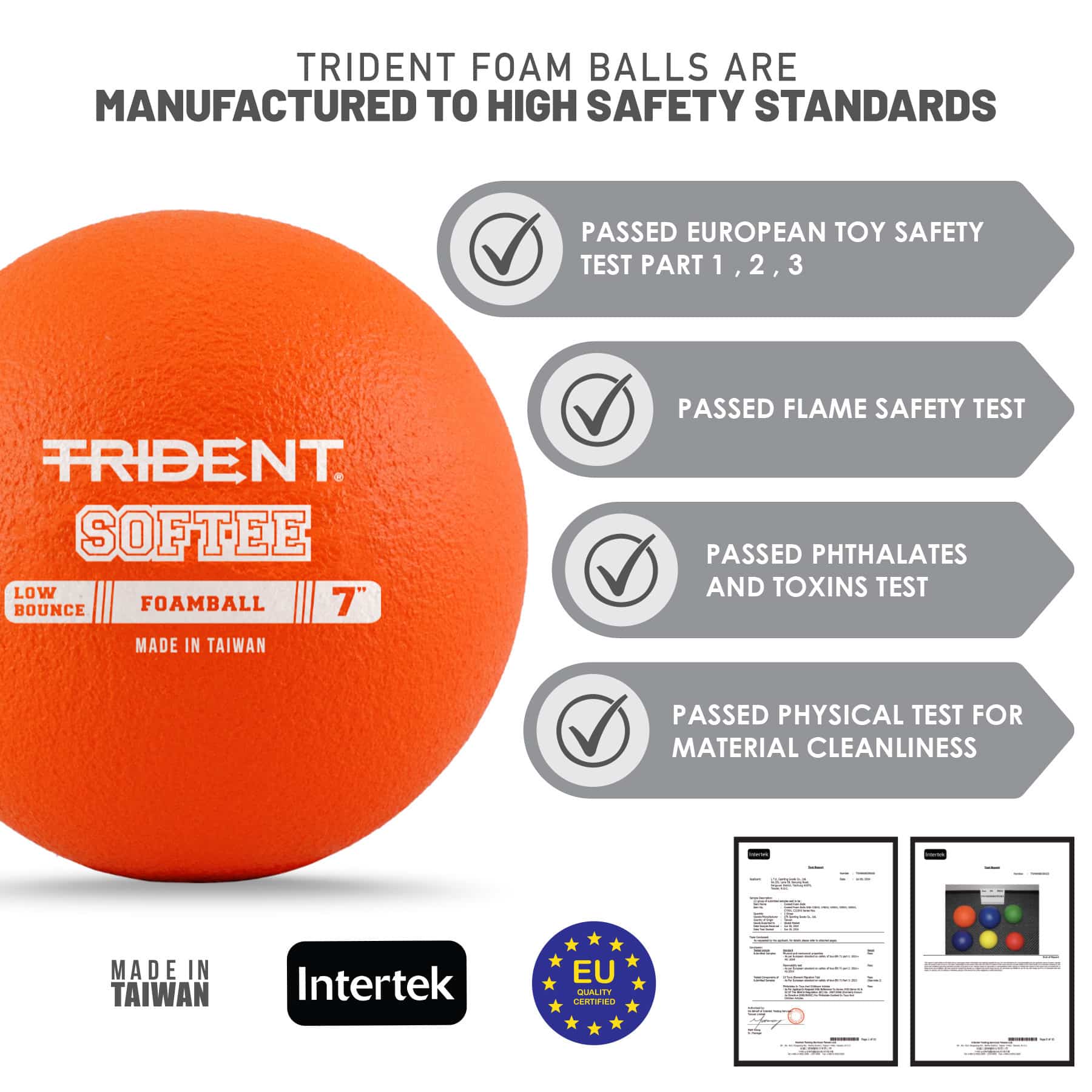 Trident Softee Low Bounce Foam Ball - Orange (7") - Image 3