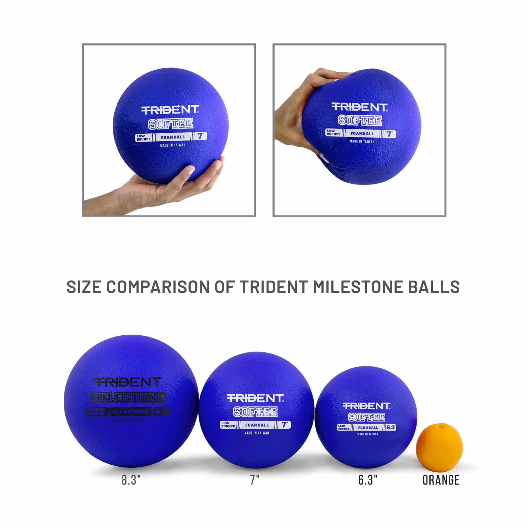 Trident Softee Low Bounce Foam Ball - Blue (7") - Image 7
