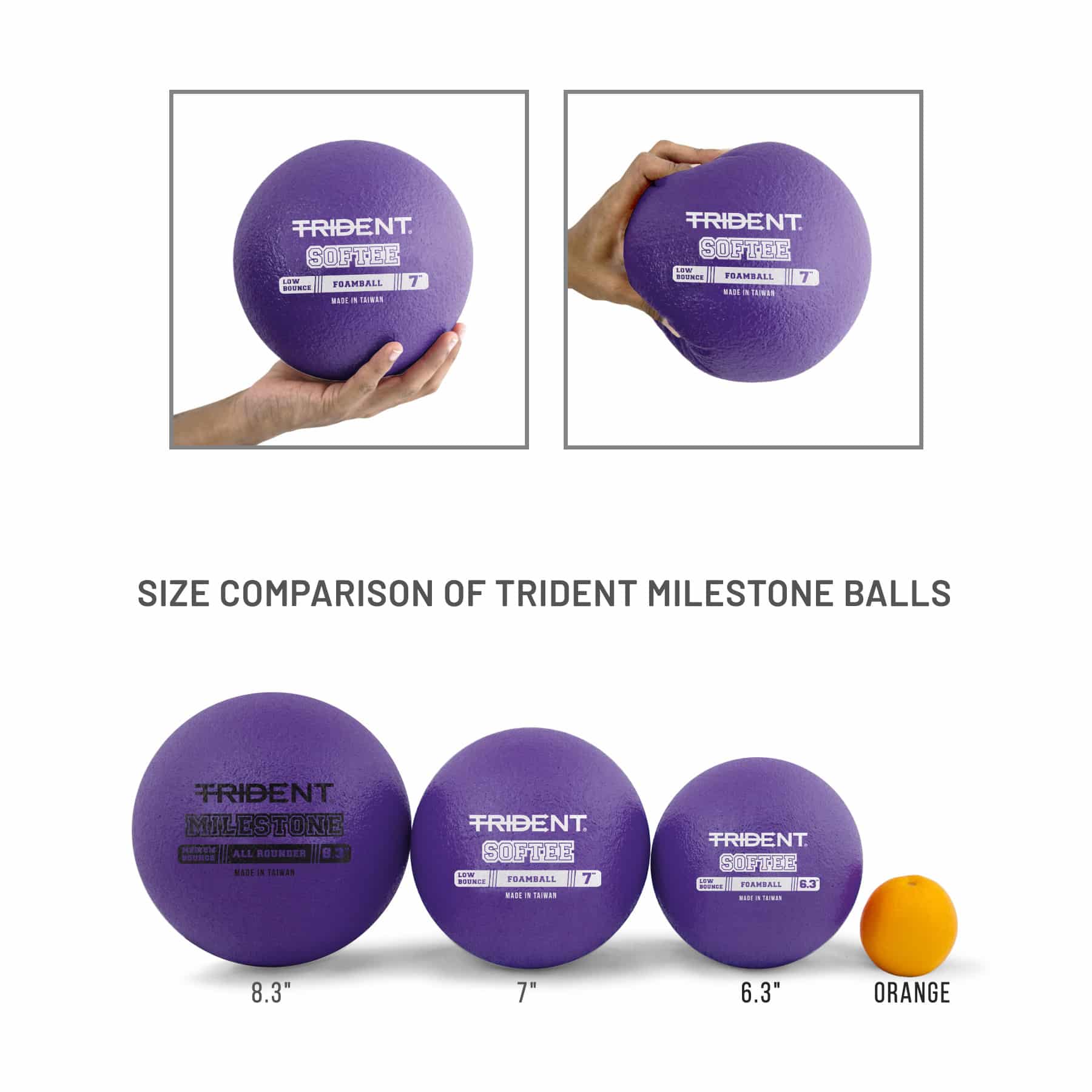 Trident Softee Low Bounce Foam Ball - Purple (7") - Image 7