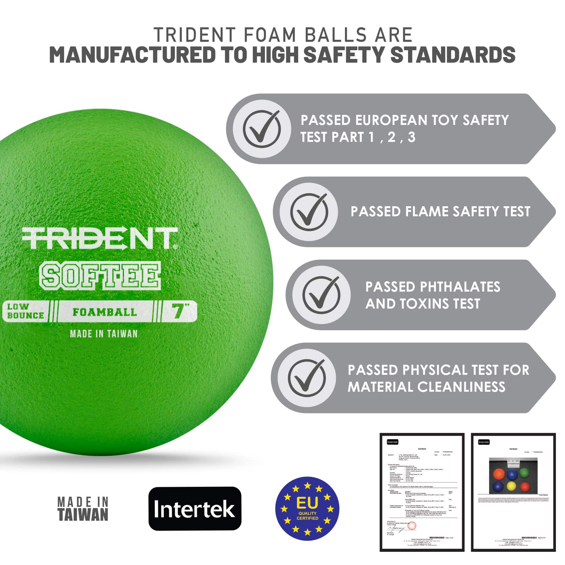 Trident Softee Low Bounce Foam Ball - Green (7") - Image 3