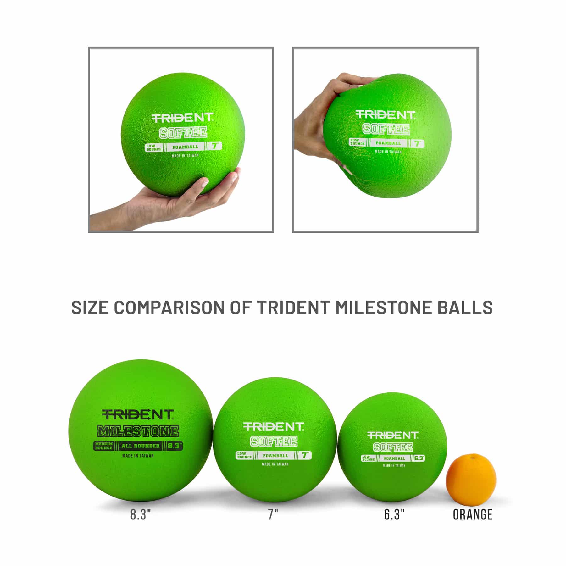 Trident Softee Low Bounce Foam Ball - Green (7") - Image 7