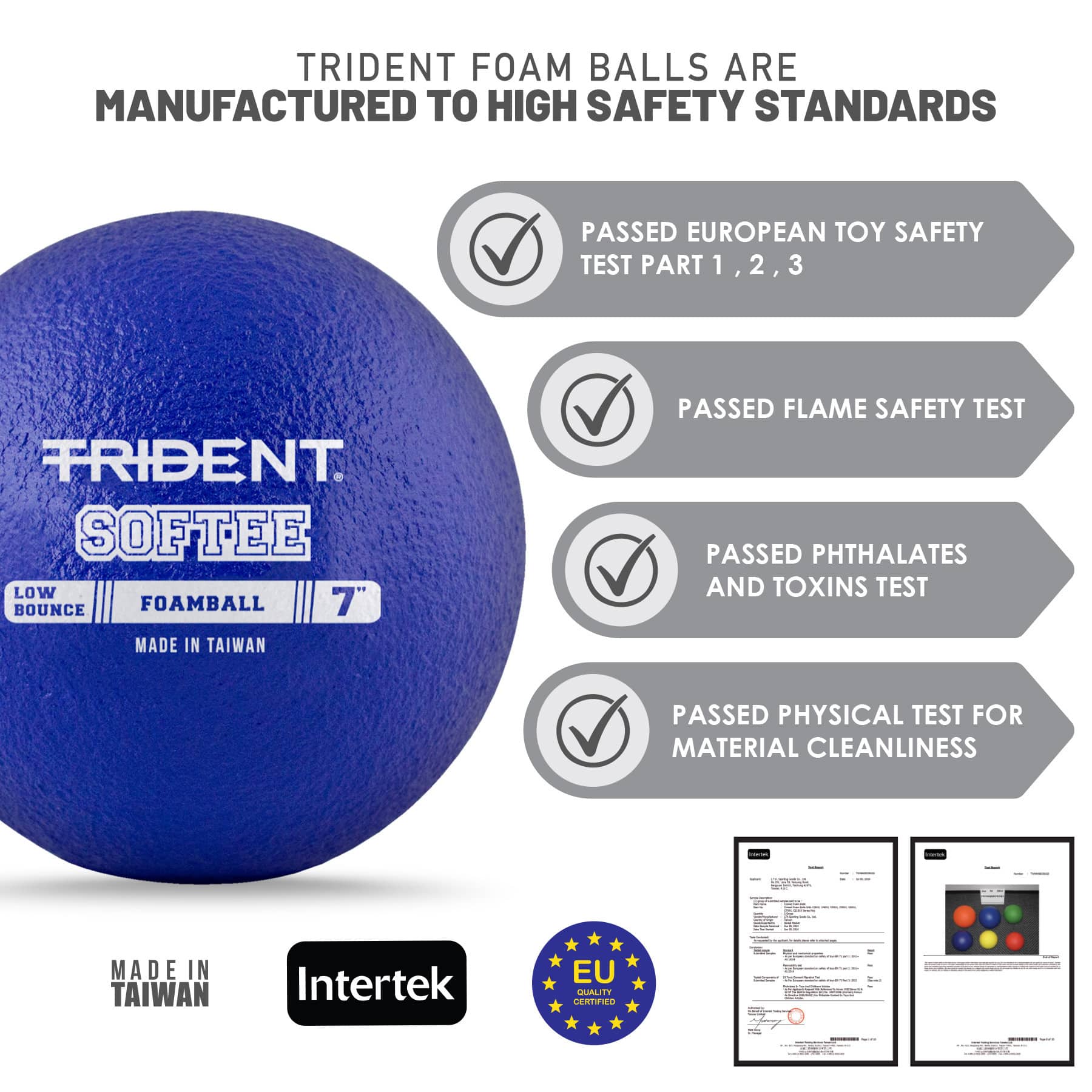 Trident Softee Low Bounce Foam Ball - Blue (7") - Image 3