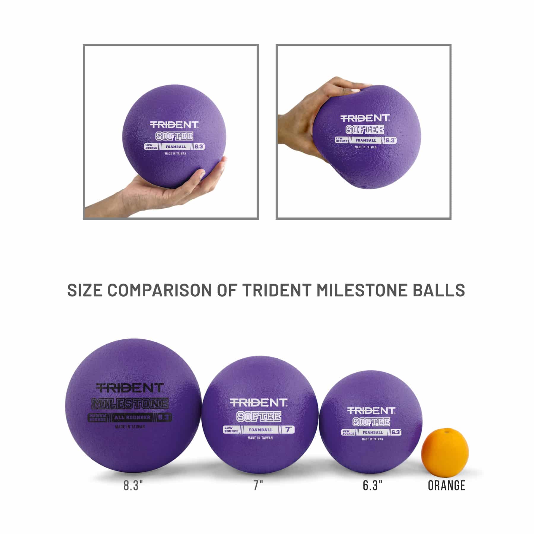 Trident Softee Low Bounce Foam Ball - Purple (6.3") - Image 7