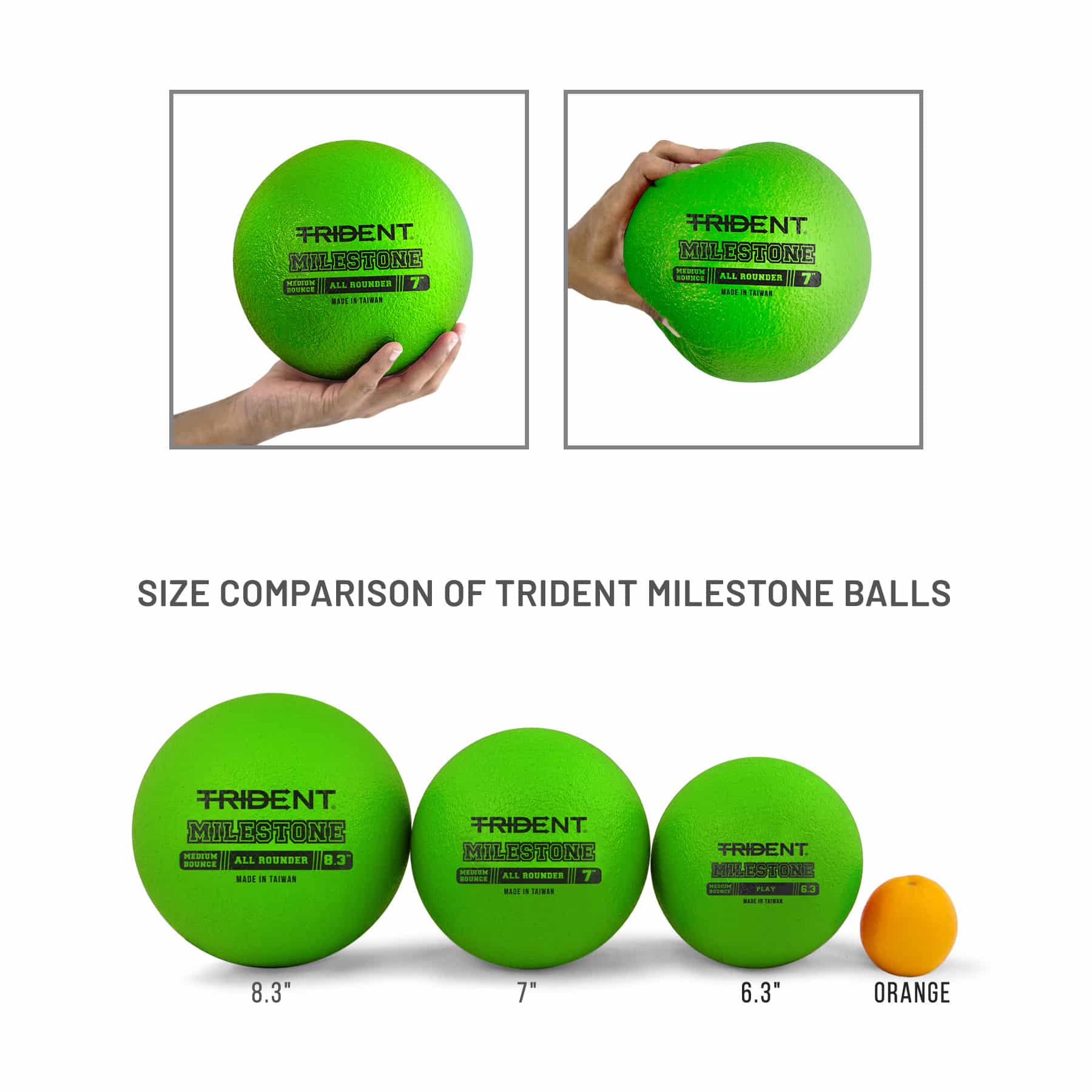 Trident Milestone All Rounder Foam Ball - Green (7") - Image 7
