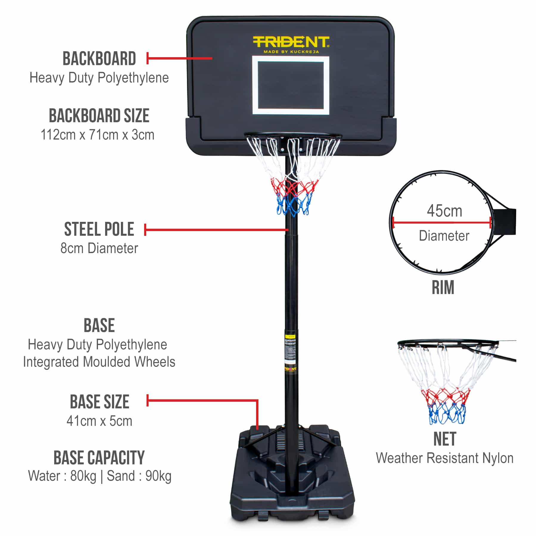 Trident Master Portable Basketball Post - Image 3