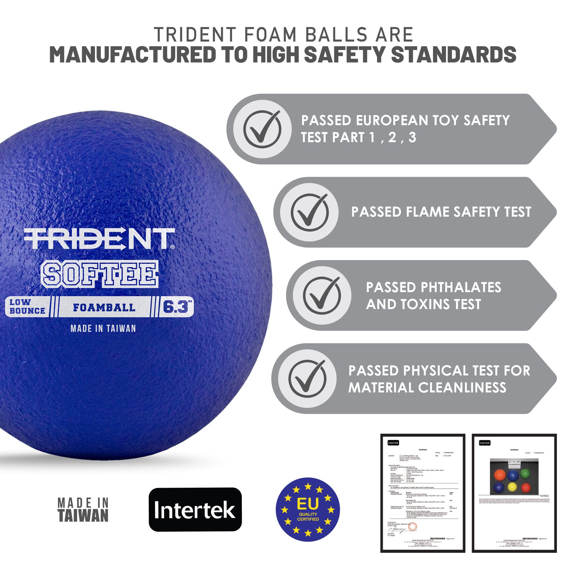 Trident Softee Low Bounce Foam Ball - Blue (6.3") - Image 3