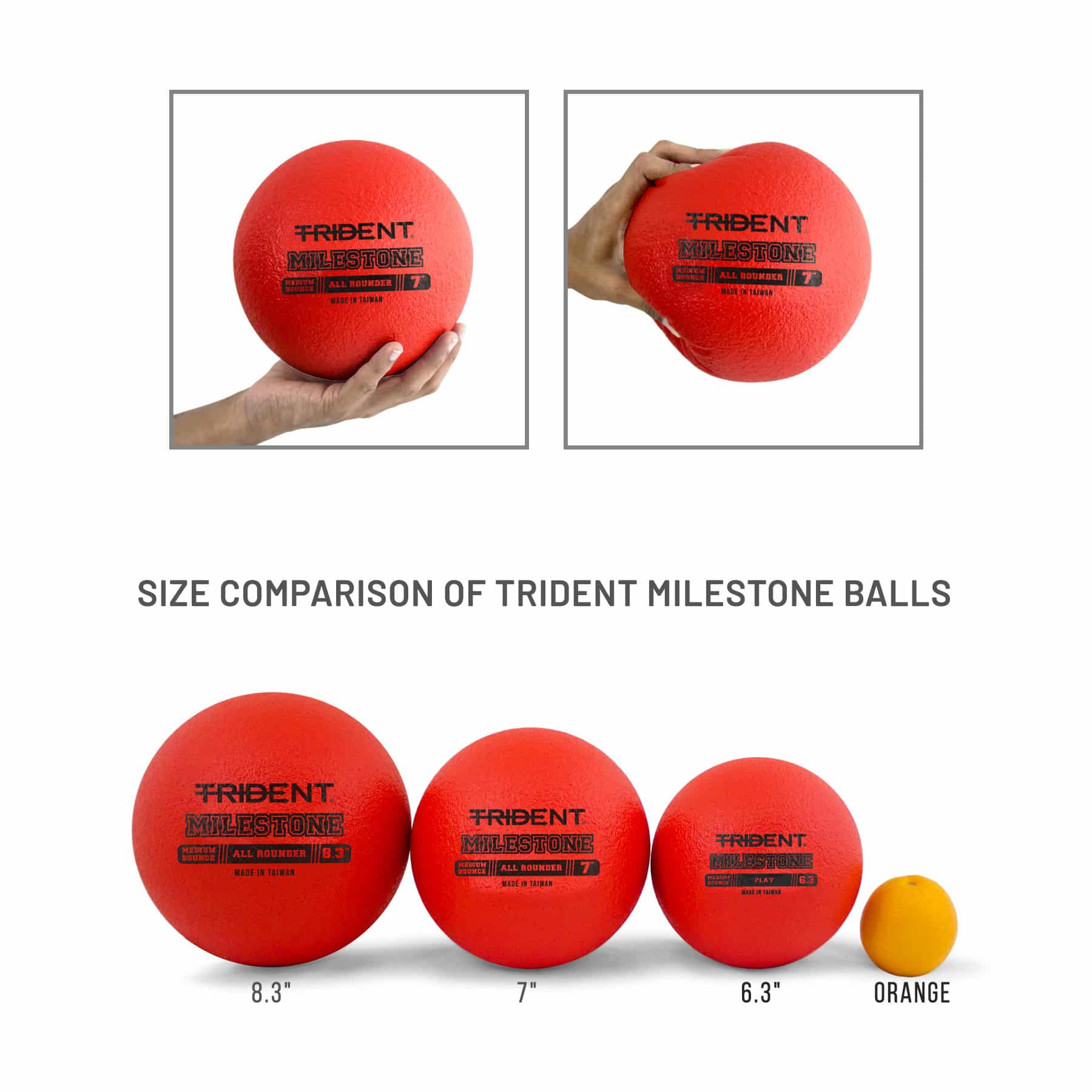 Trident Milestone All Rounder Foam Ball - Red (7") - Image 7