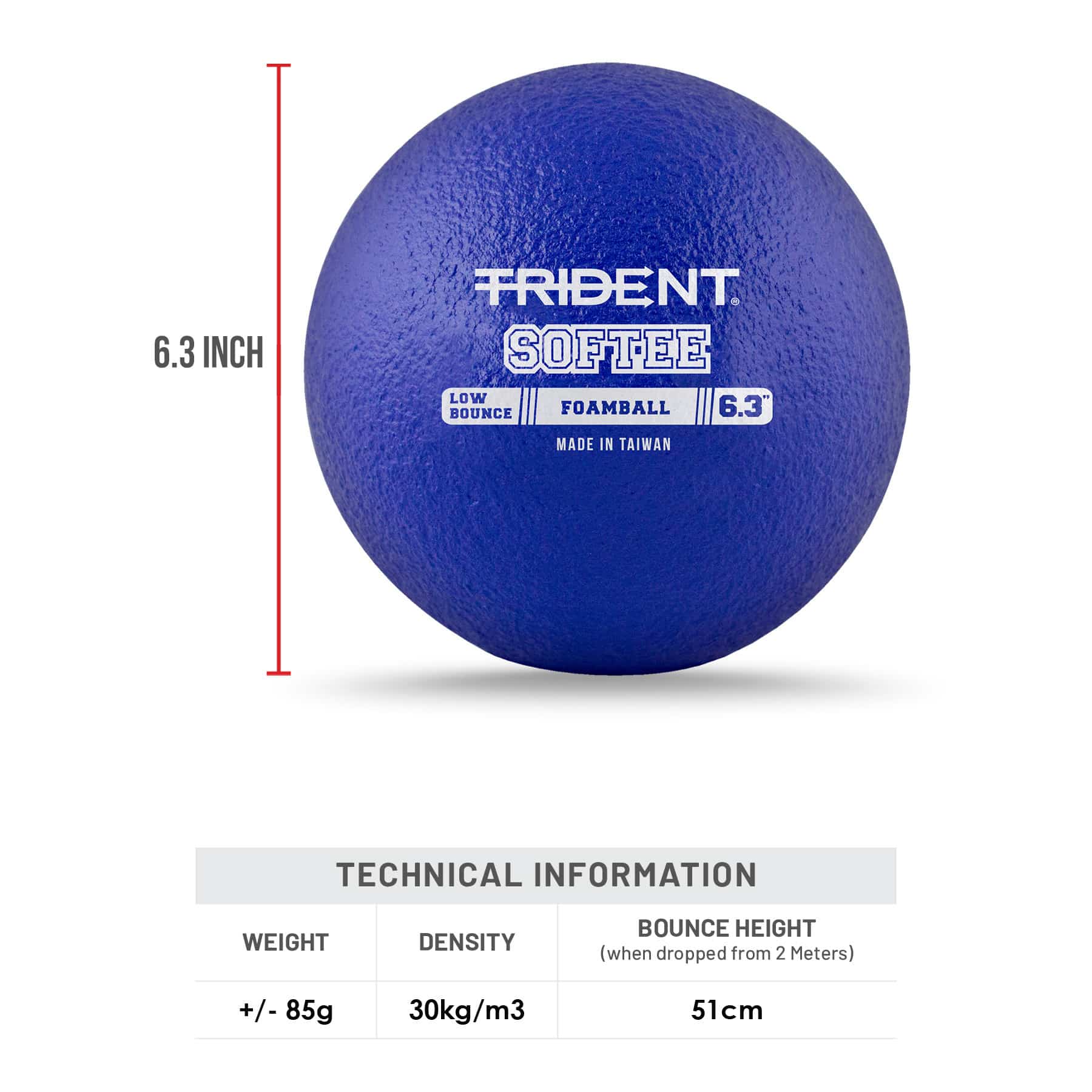 Trident Softee Low Bounce Foam Ball - Blue (6.3") - Image 5