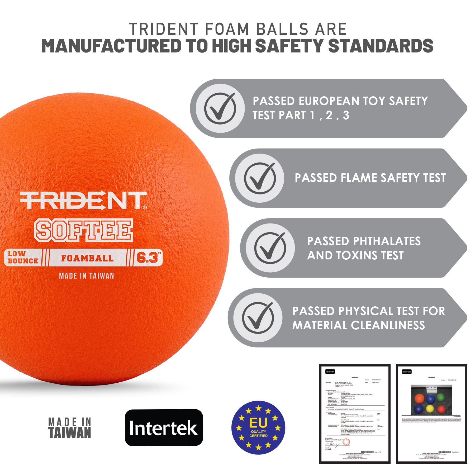 Trident Softee Low Bounce Foam Ball - Orange (6.3") - Image 3