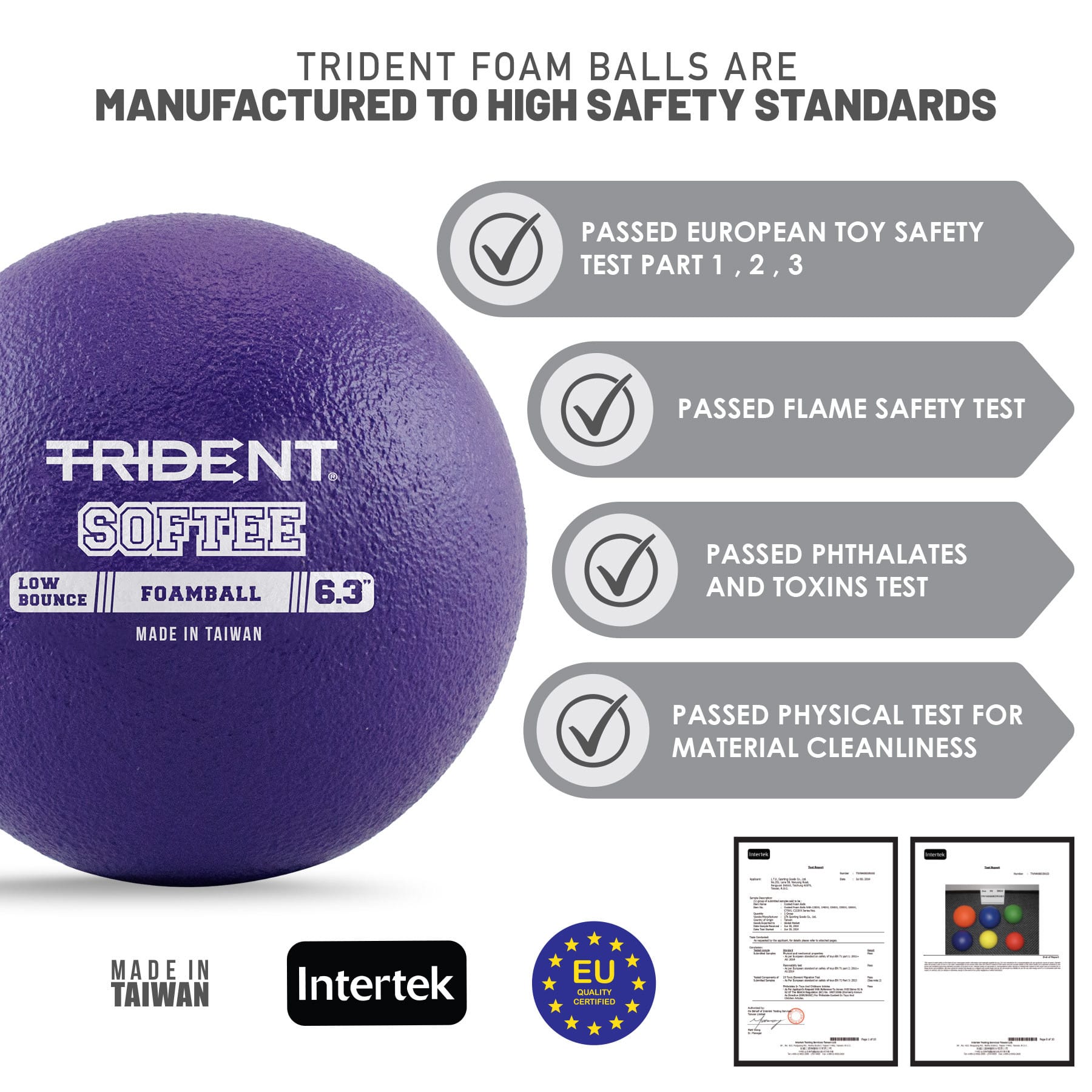 Trident Softee Low Bounce Foam Ball - Purple (6.3") - Image 3