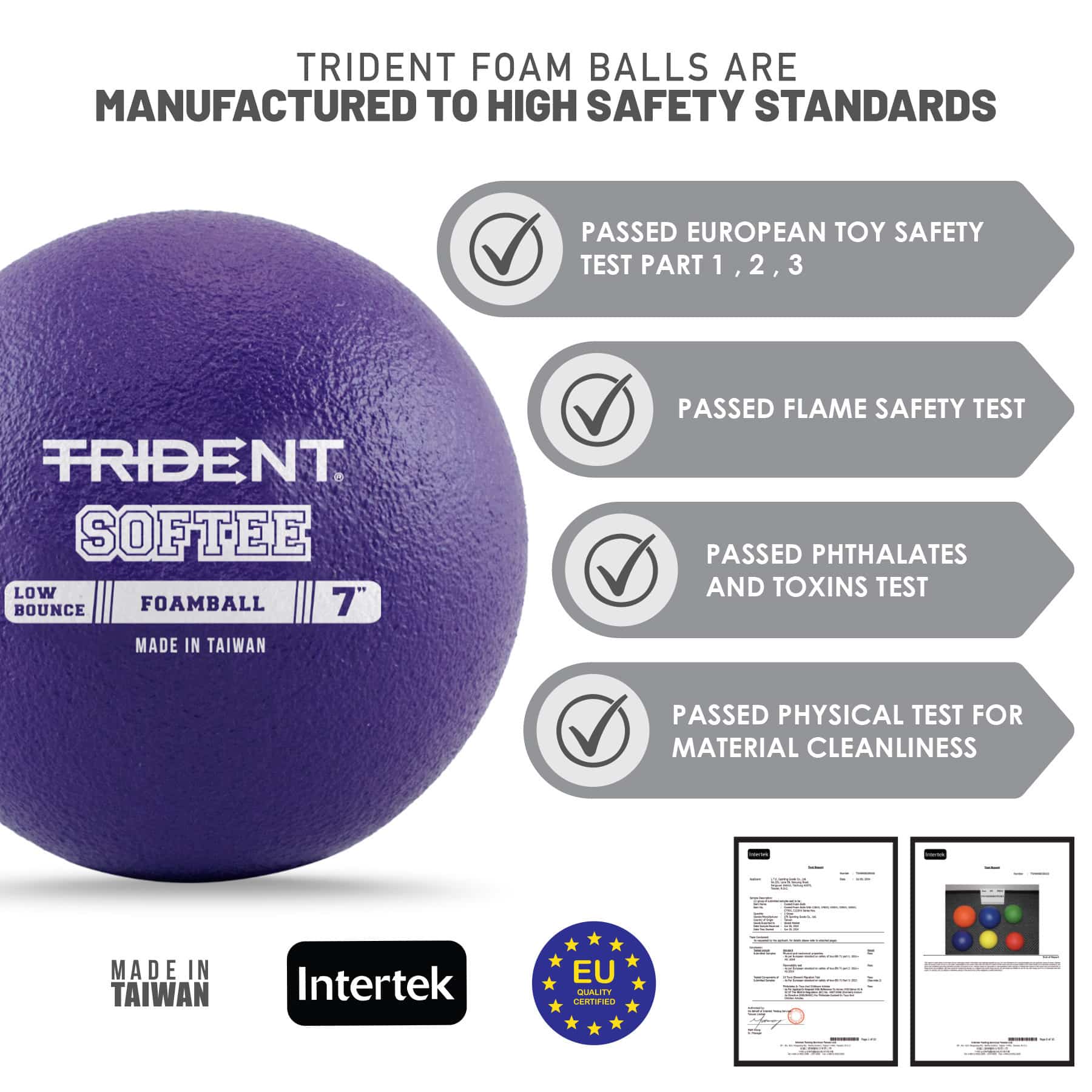 Trident Softee Low Bounce Foam Ball - Purple (7") - Image 3