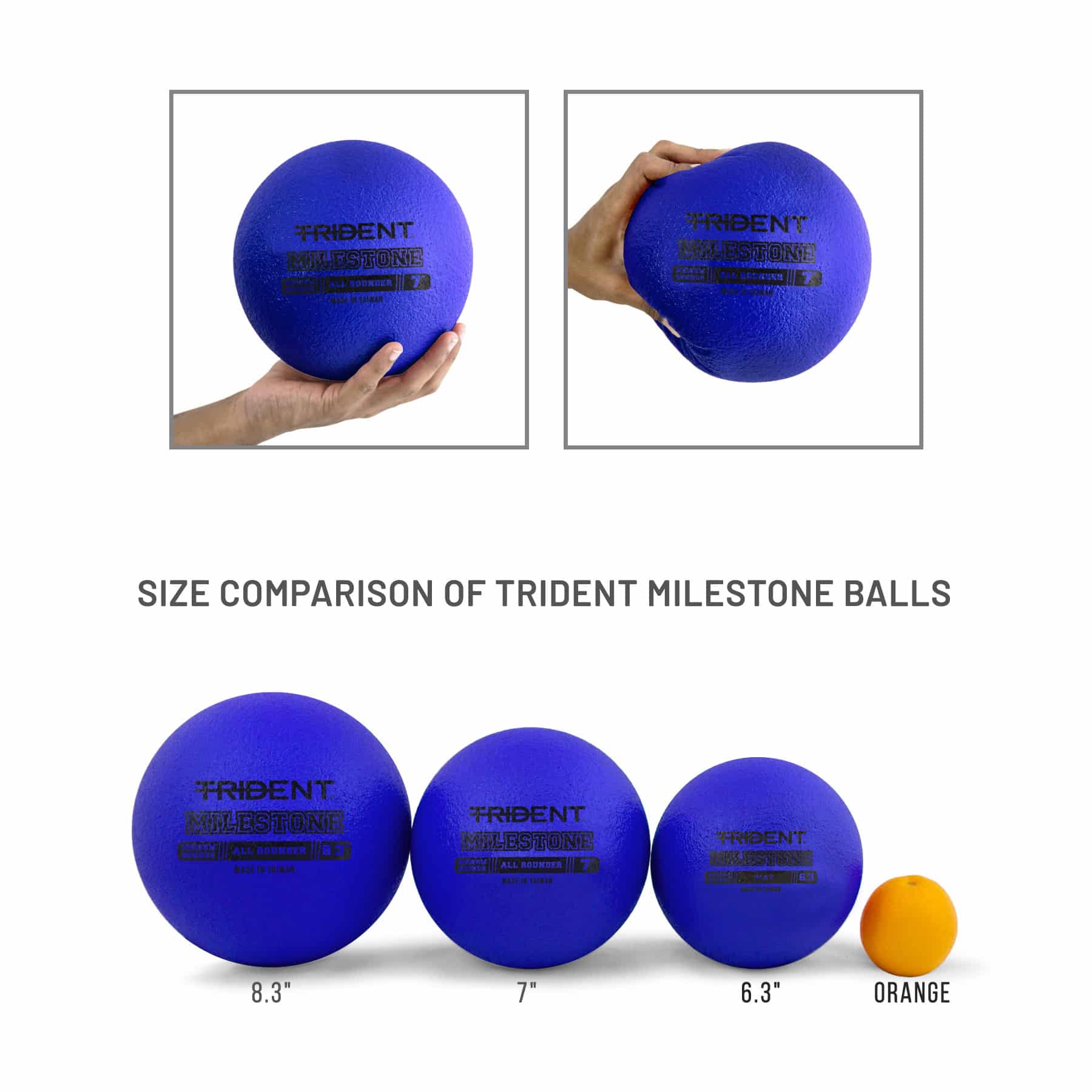 Trident Milestone All Rounder Foam Ball - Blue (7") - Image 7
