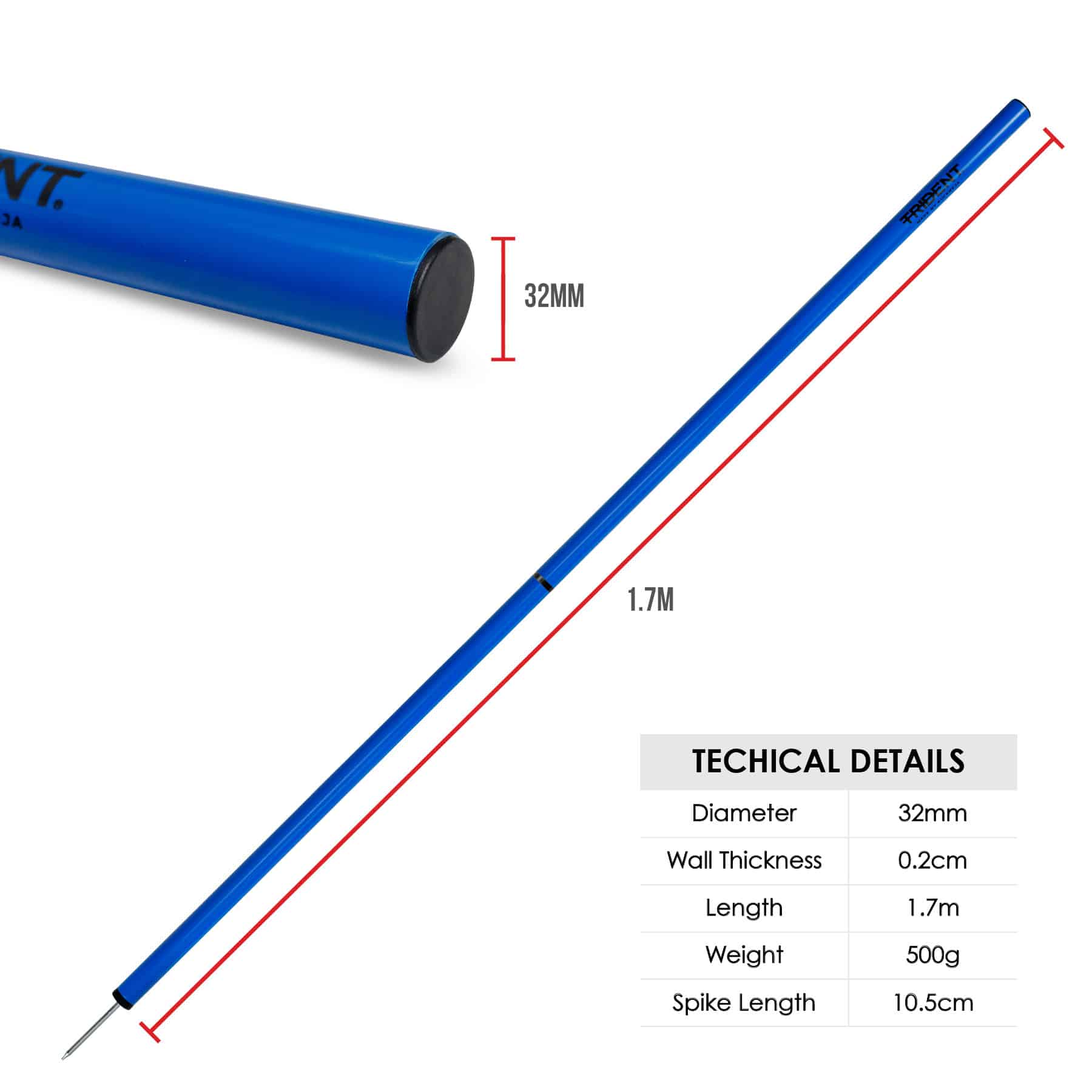 Trident Two-Piece Slalom Pole - Blue - Image 3