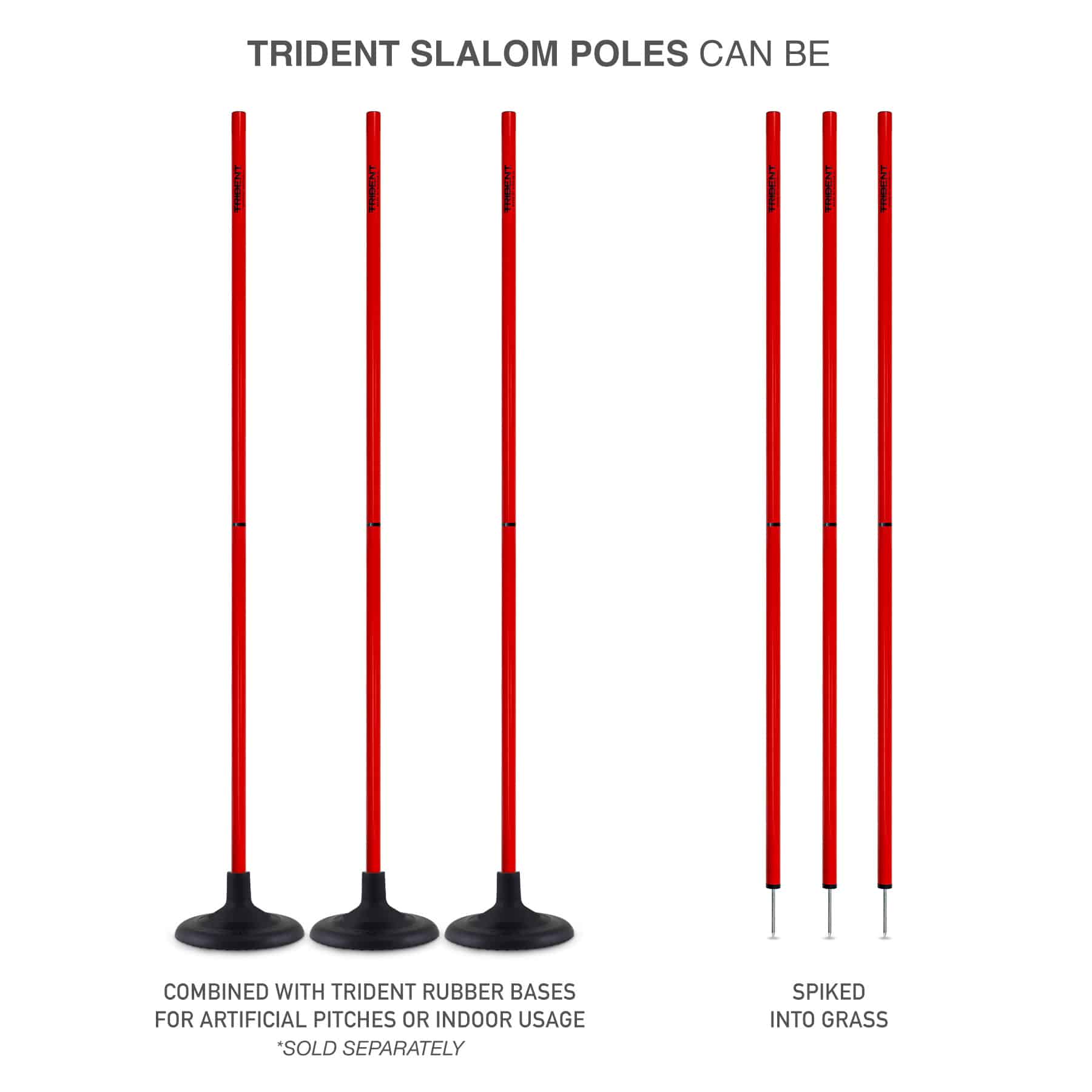 Trident Two-Piece Slalom Pole - Red - Image 6
