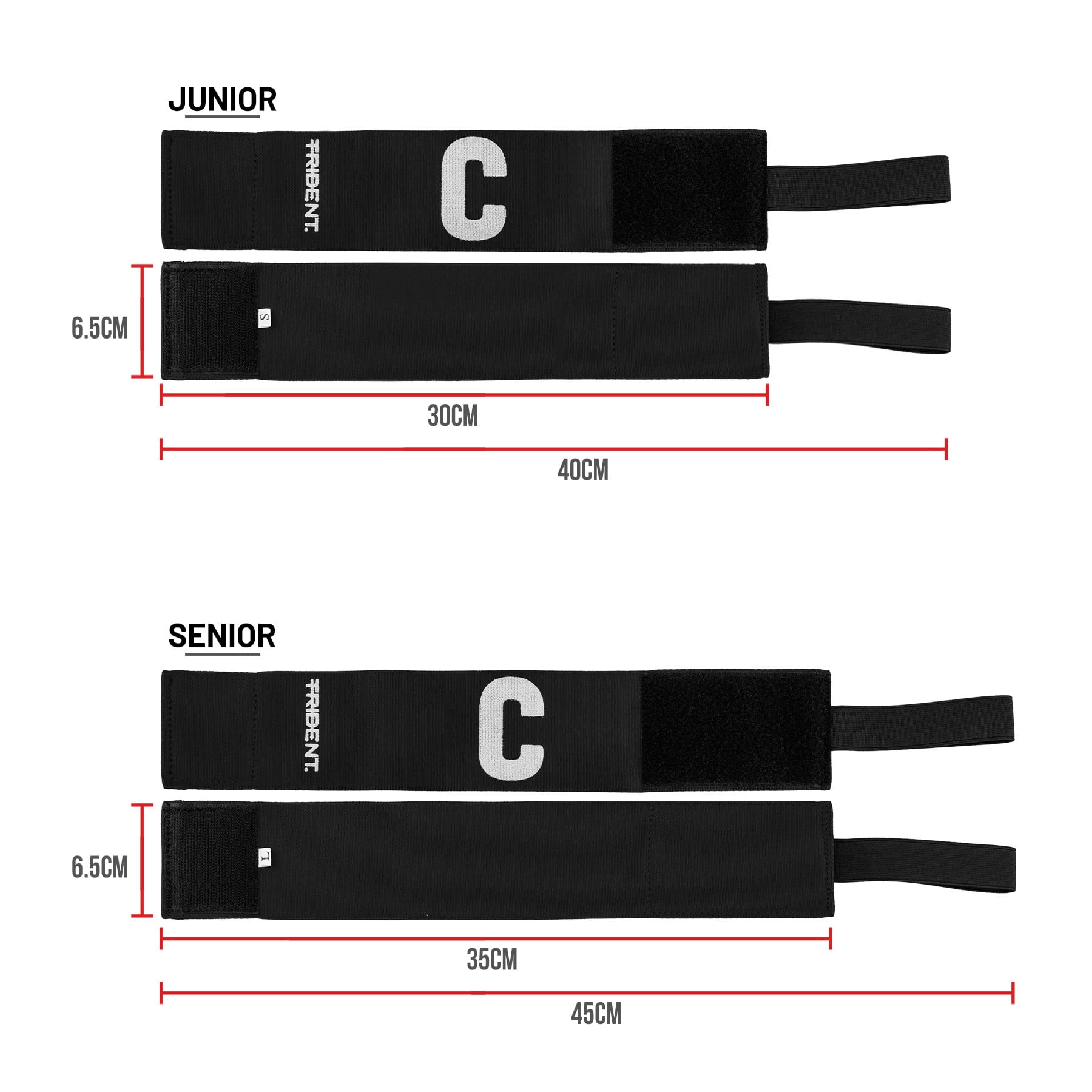 Trident Deluxe Captain Armband - Black (Senior, Junior) - Image 3