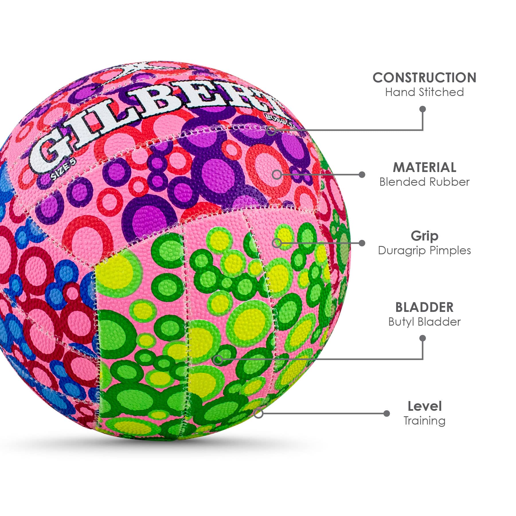 Gilbert Supporter Netball - Bubbles (Size 5, 4) - Image 4