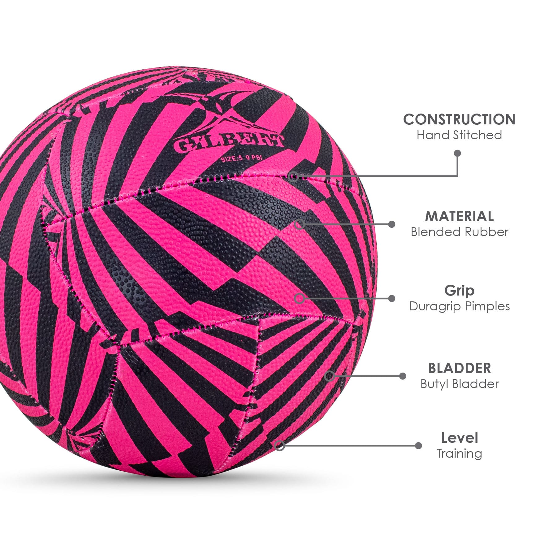 Gilbert Supporter Netball - Optic (Size 5) - Image 4