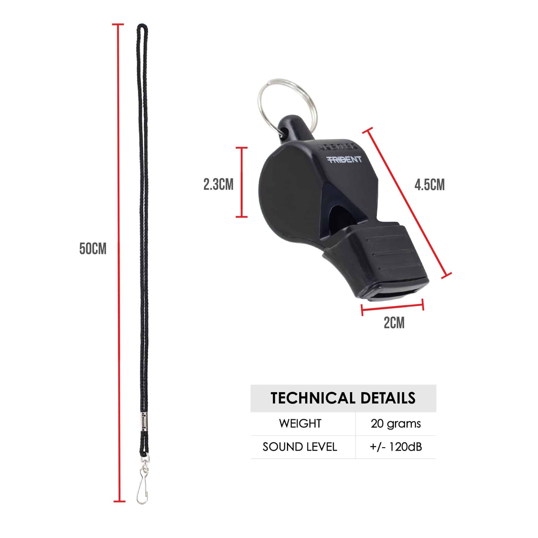 Trident Arbiter SG Whistle with Lanyard - Image 5