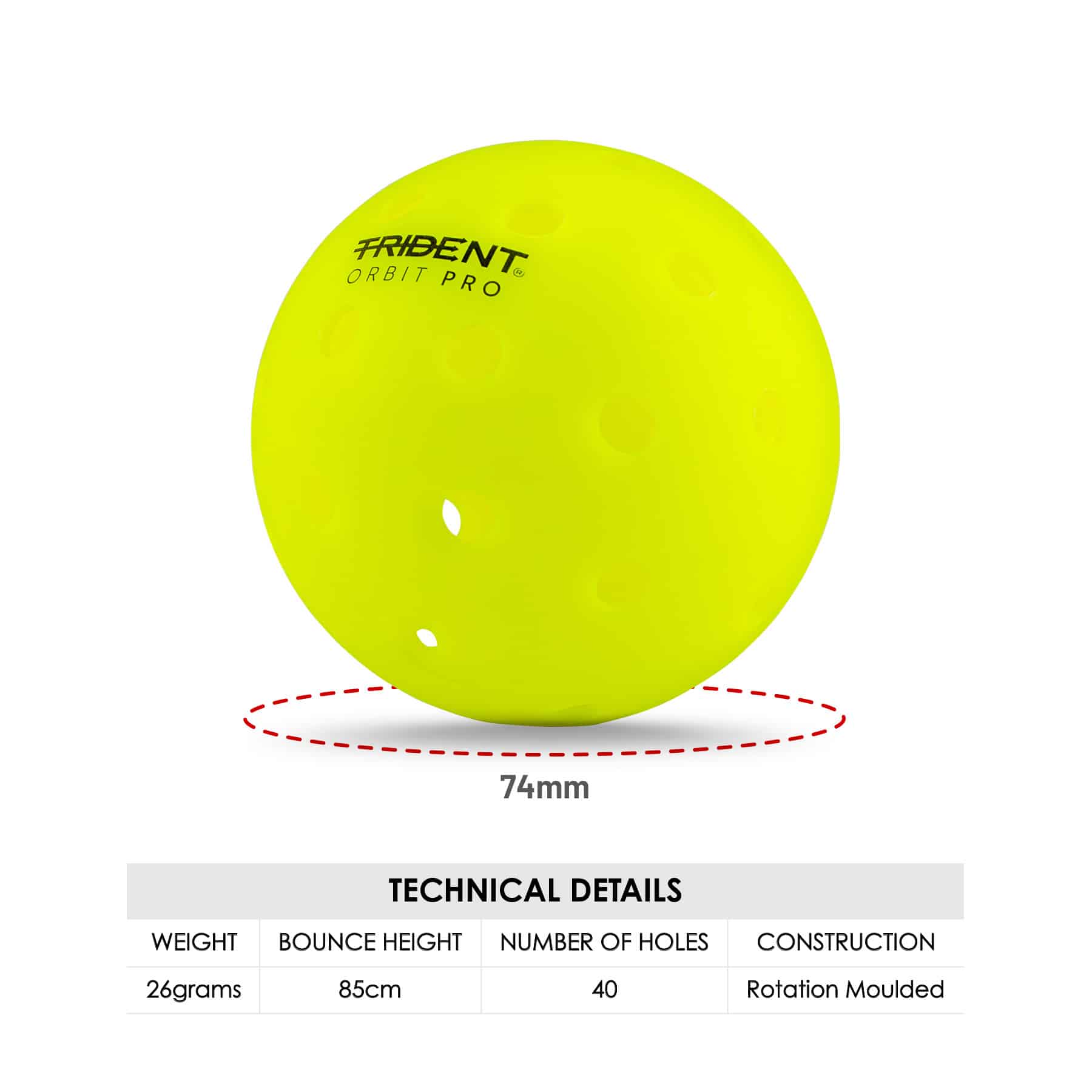 Trident Orbit Pro Pickleball Balls - Neon (Set of 4) - Image 3