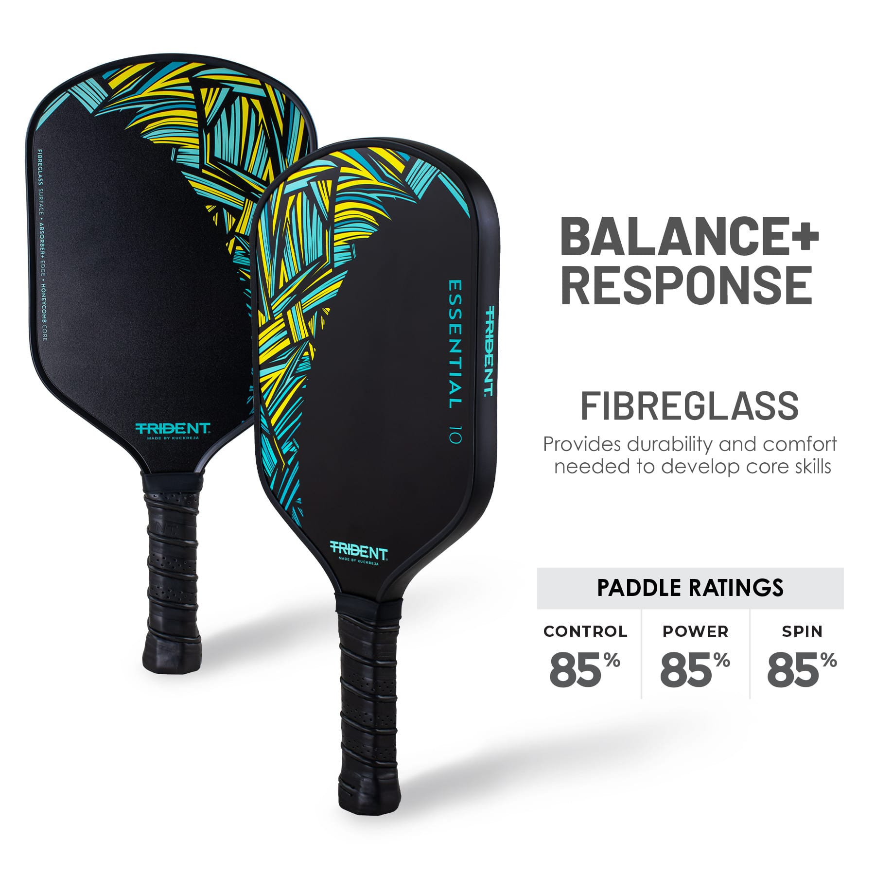Trident Essential 10 Pickleball Paddle - Jungle Yellow - Image 3