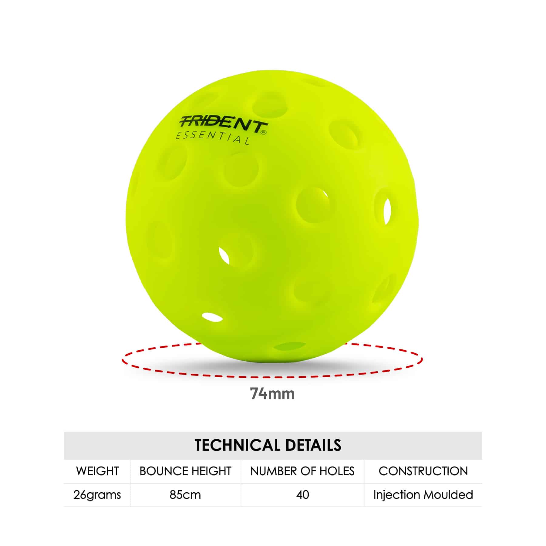Trident Essential Pickleball Balls - Neon (Set of 4) - Image 2