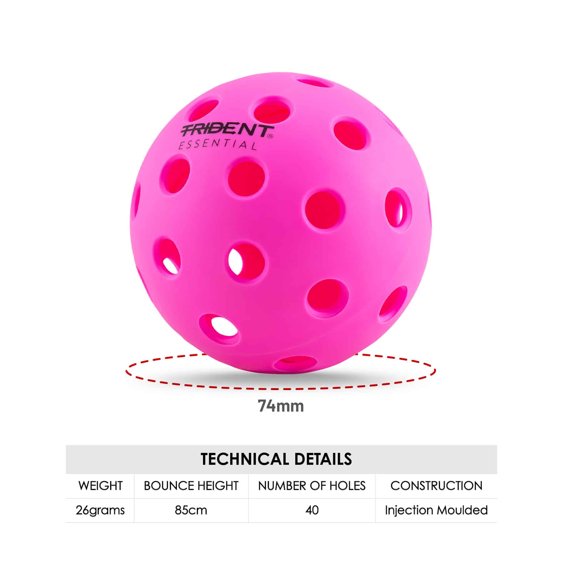 Trident Essential Pickleball Balls - Pink (Set of 4) - Image 2