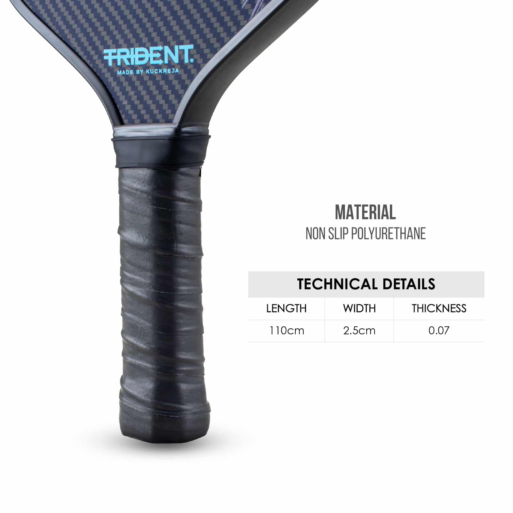 Trident Pickleball Paddle Grip - Black - Image 3