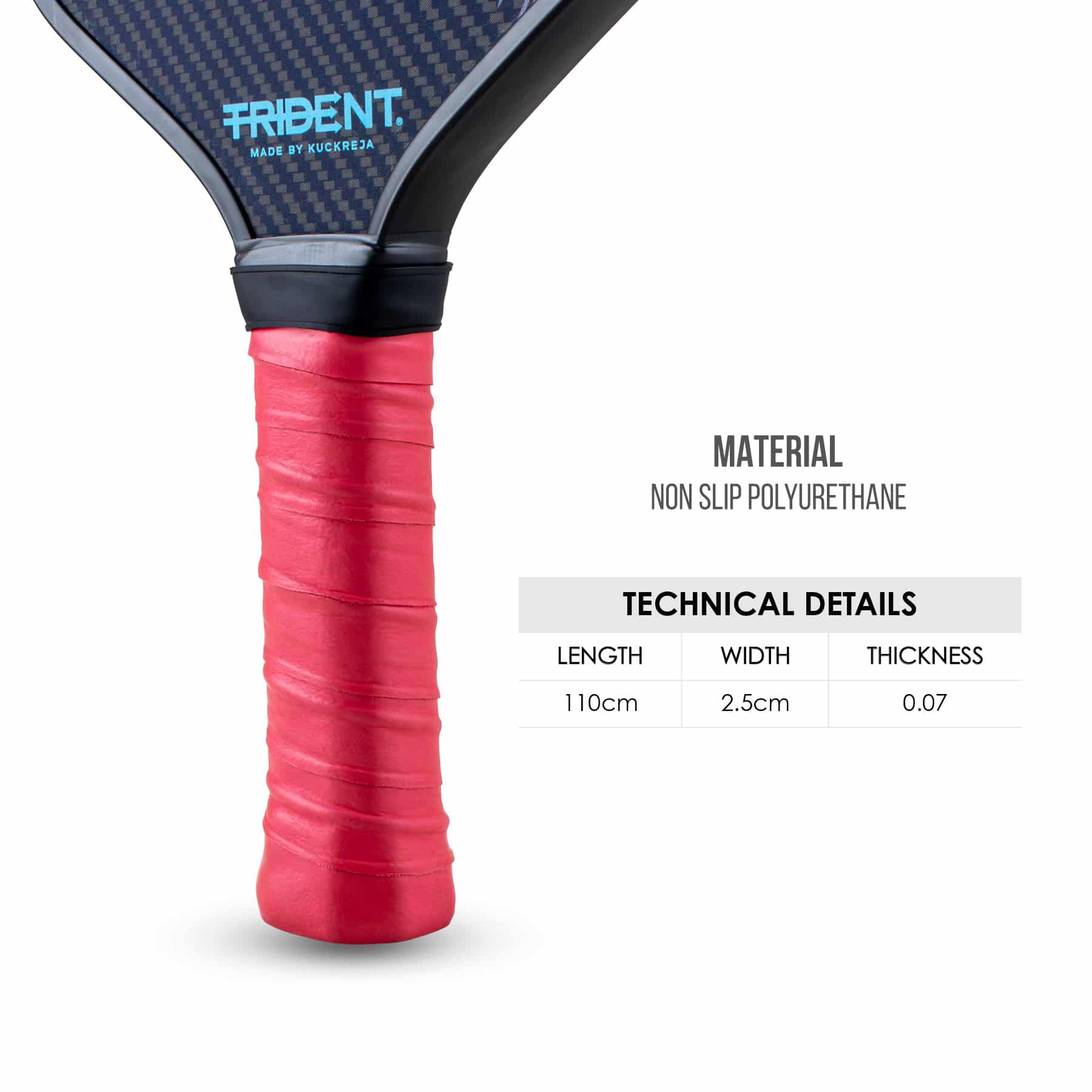 Trident Pickleball Paddle Grip - Red - Image 3