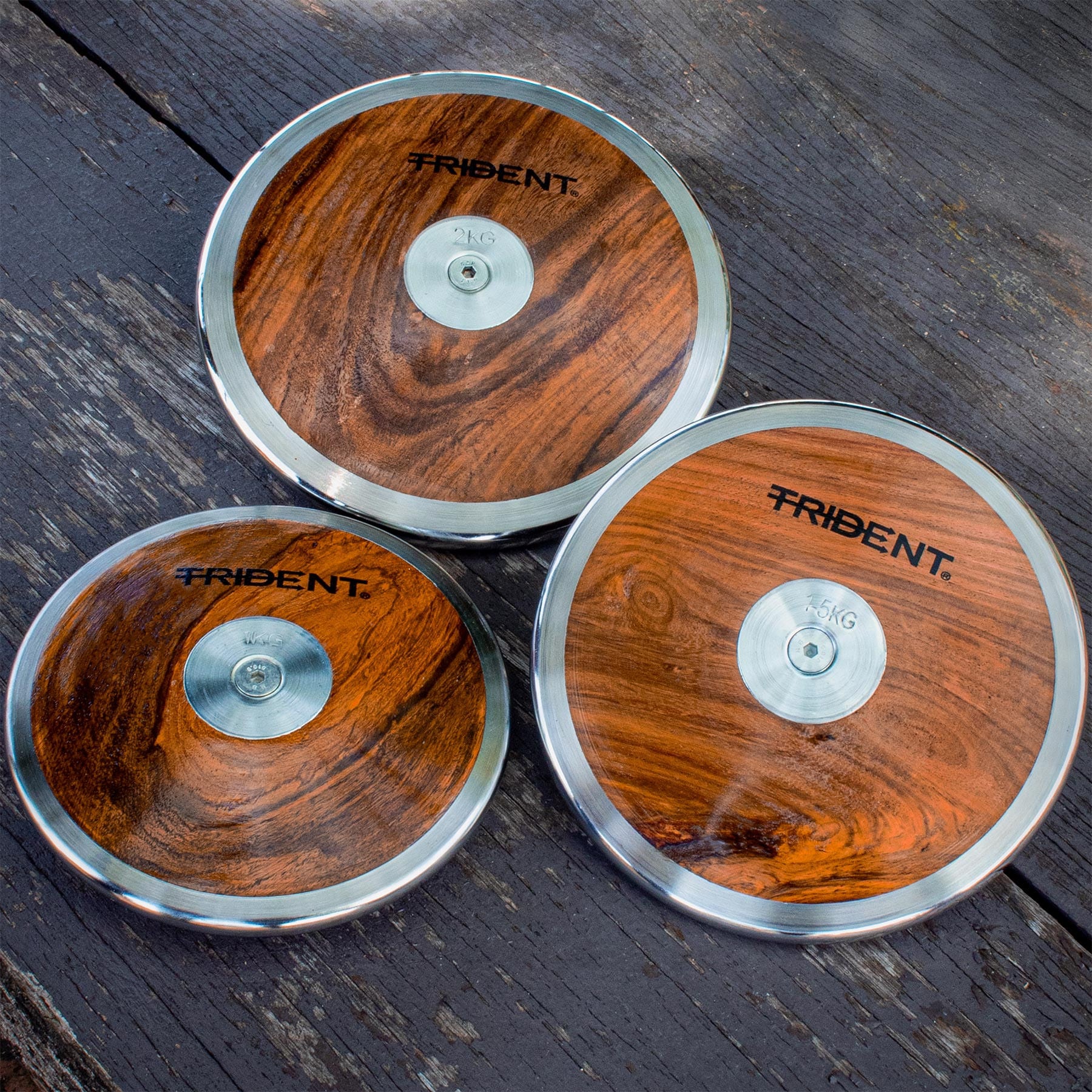 Trident Wooden Discus - 1.50kg - Image 7