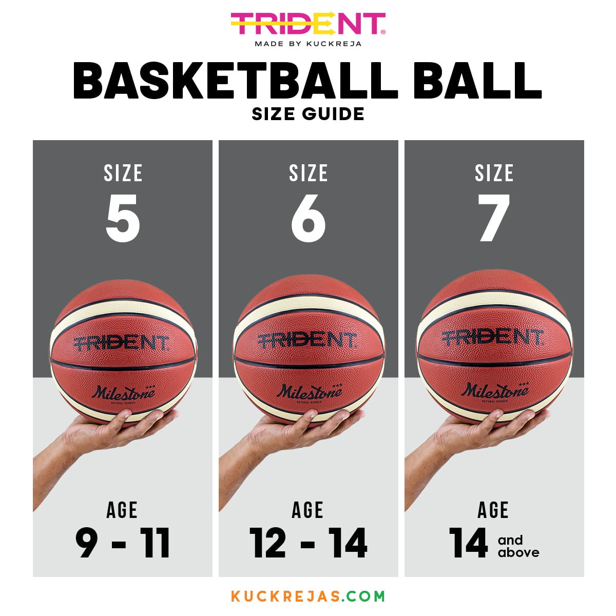Trident Milestone Rubber Basketball (Size 7, 6, 5) - Image 10
