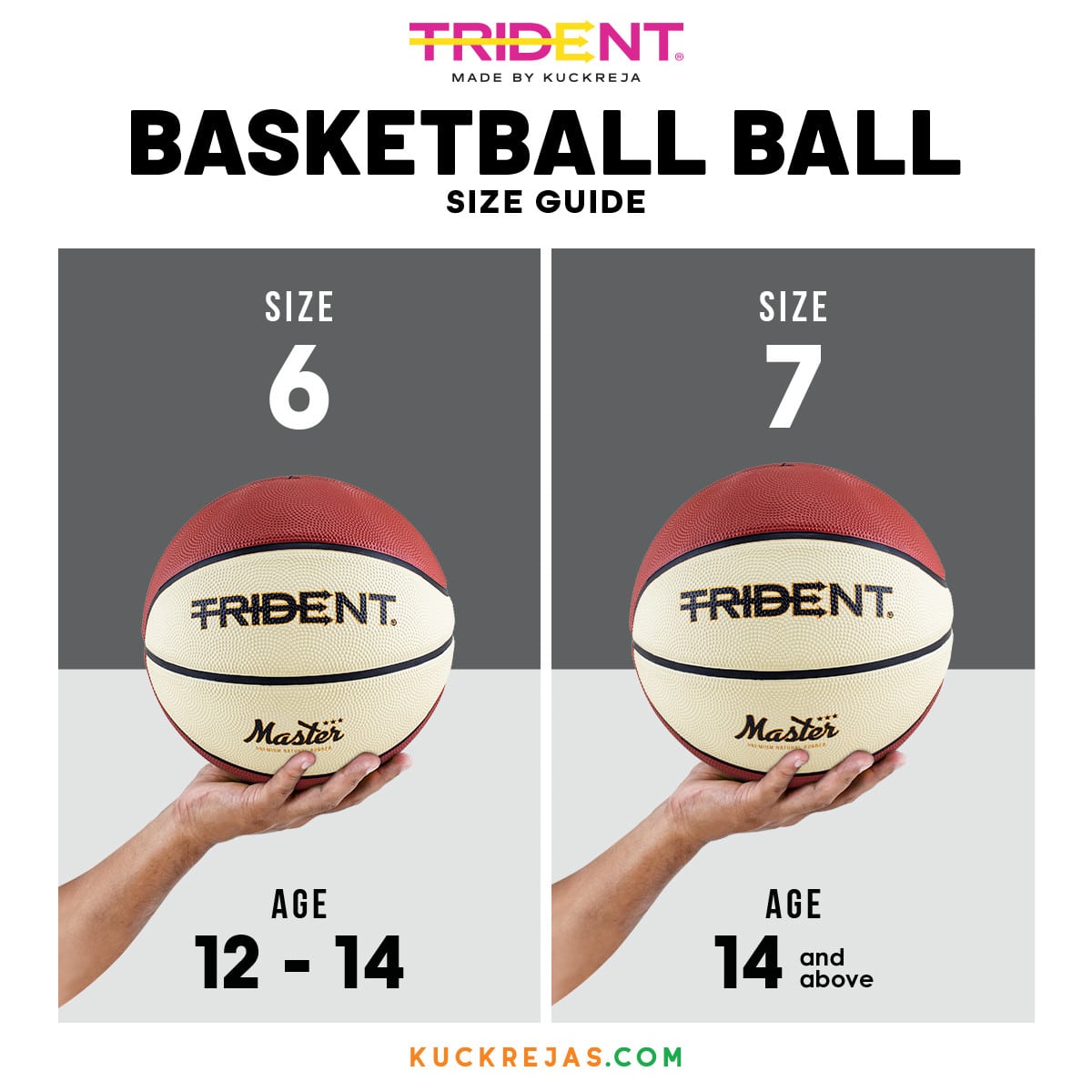 Trident Master Premium Rubber Basketball (Size 7, 6, 5) - Image 10