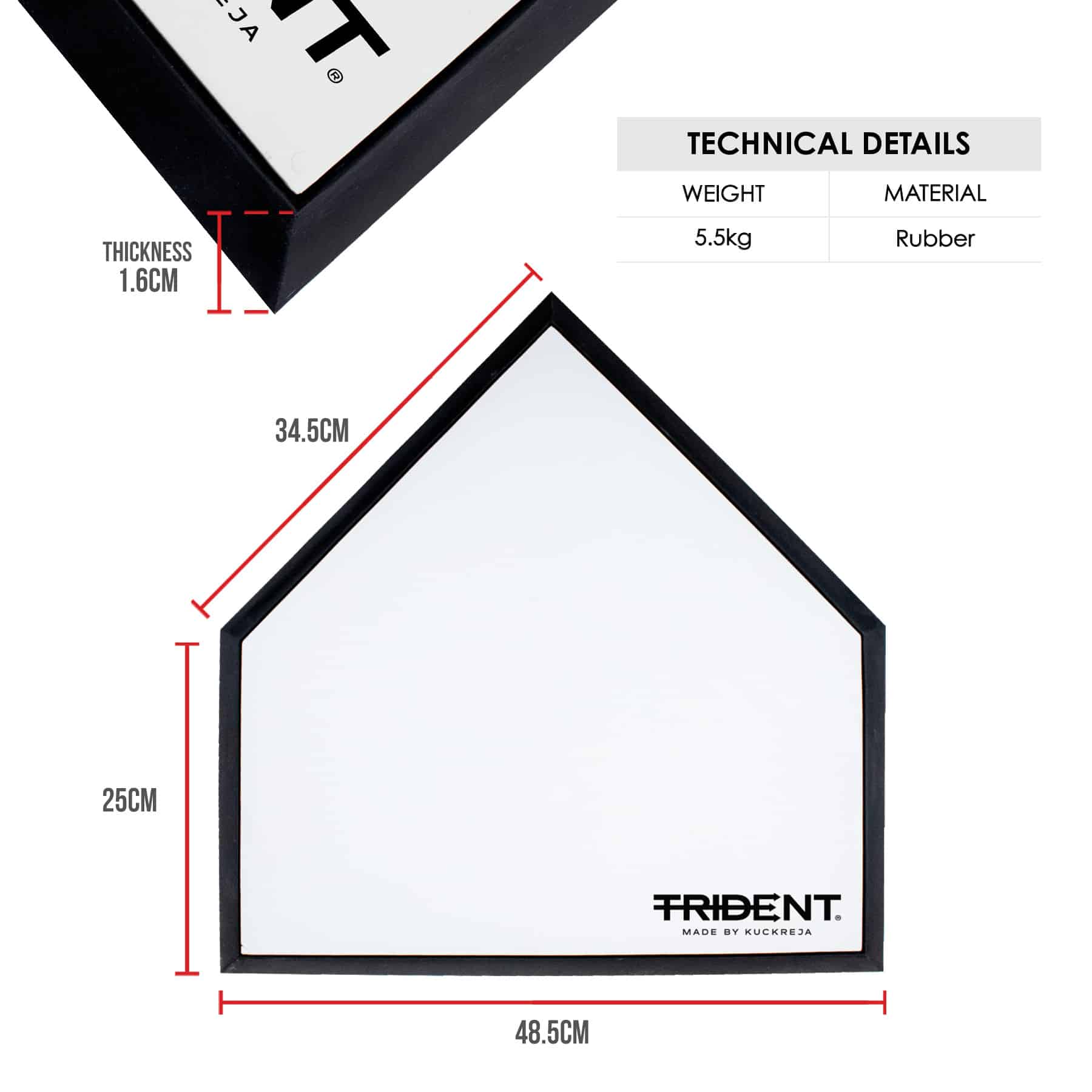 Trident Pro Home Plate with Black Edges - Image 2