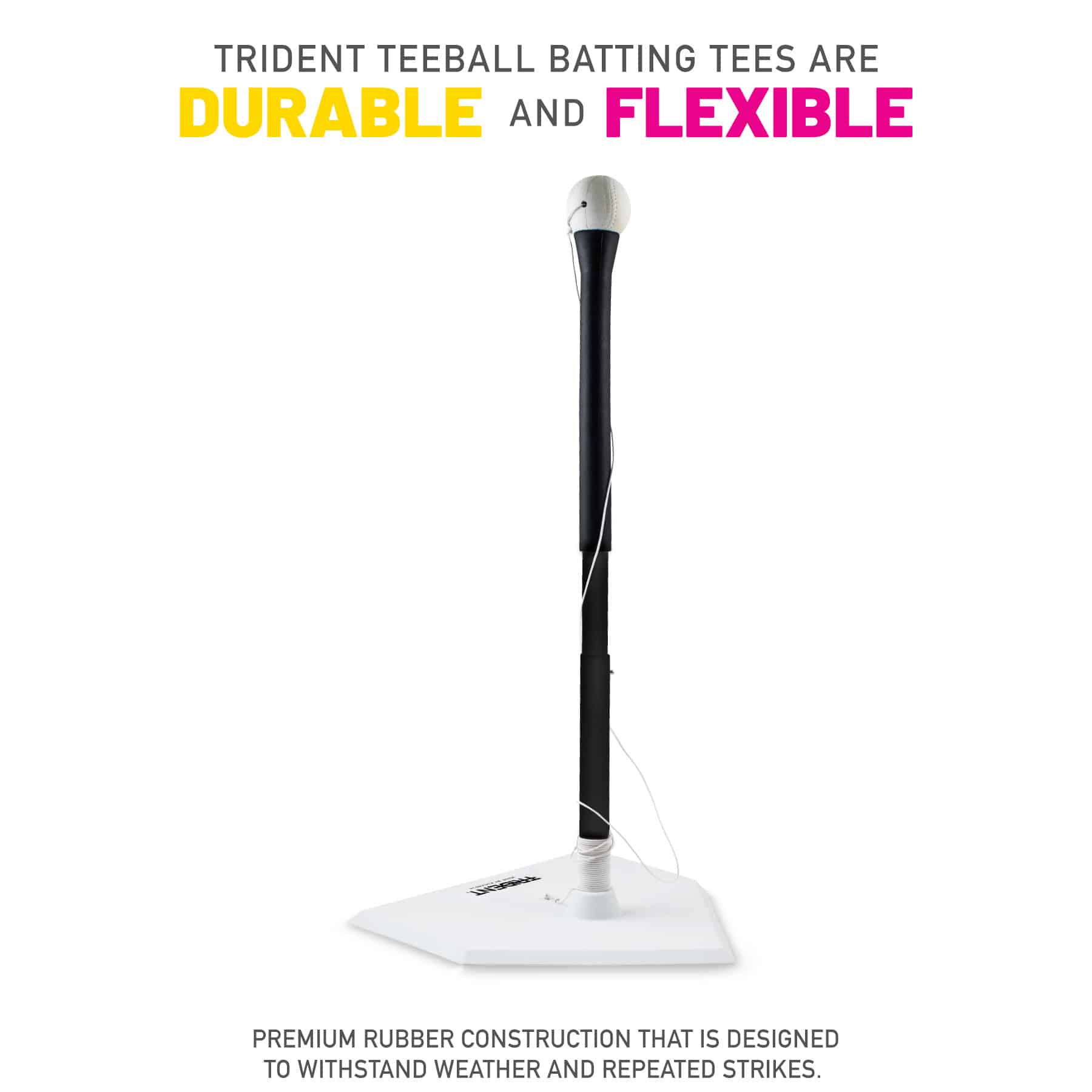 Trident Teeball Batting Tee with Rubber Teeball - Image 2
