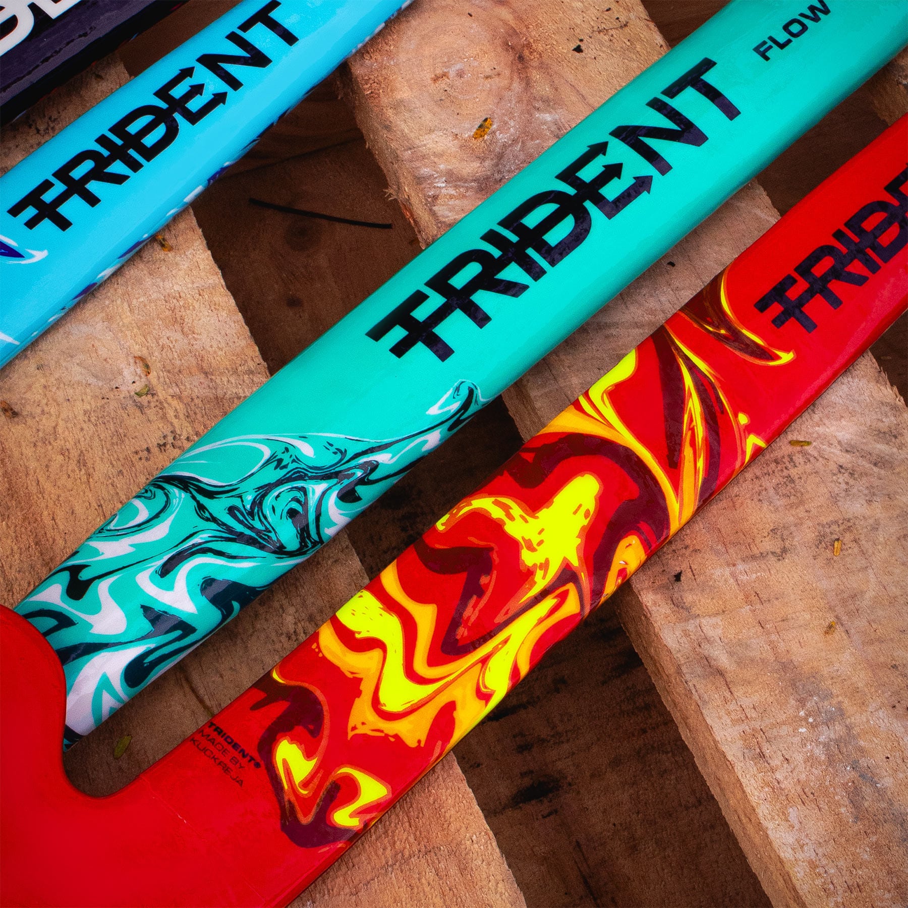 Trident Flow Wooden Hockey Stick - Red - Image 4