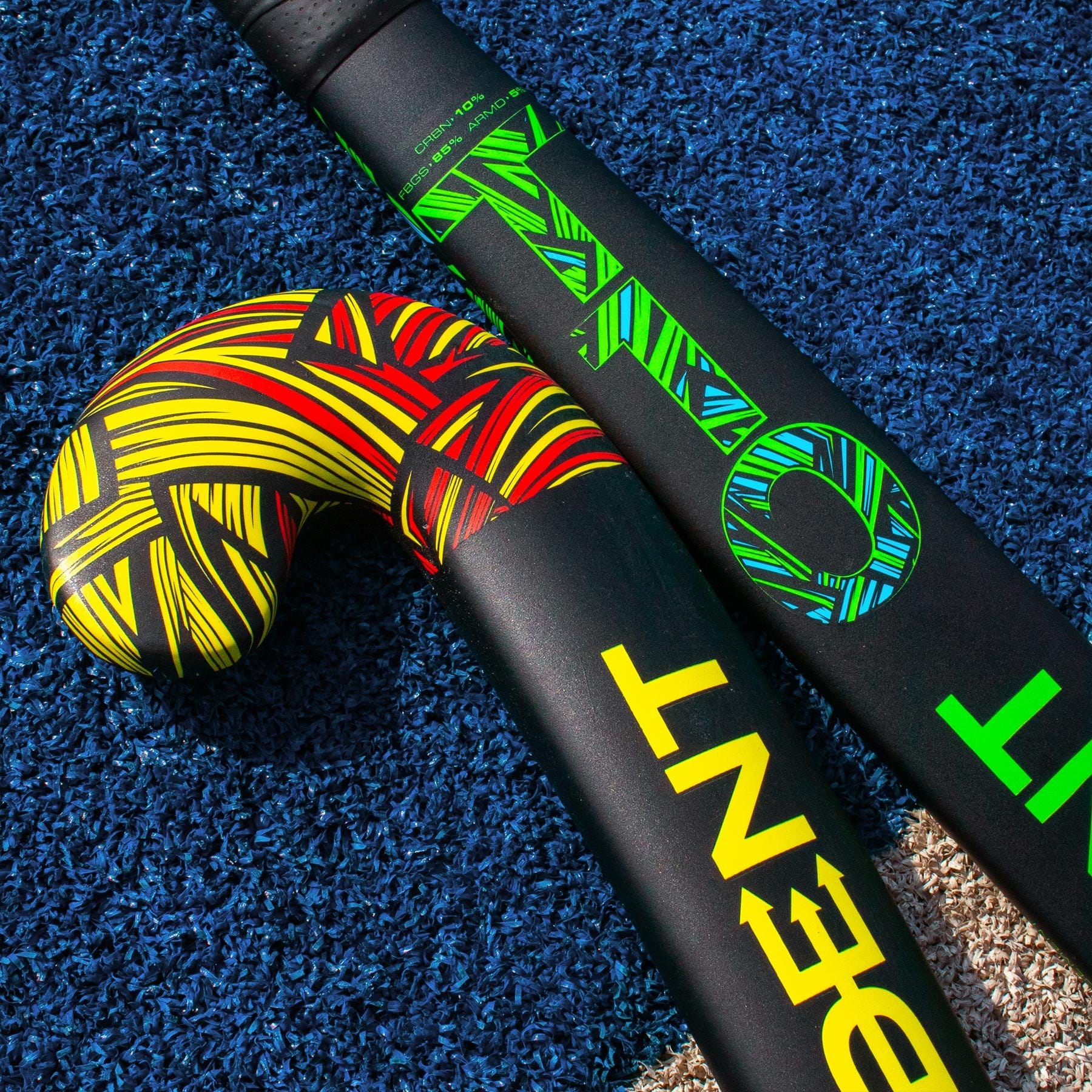 Trident 10 Dynabow Composite Hockey Stick - Yellow/Red - Image 7