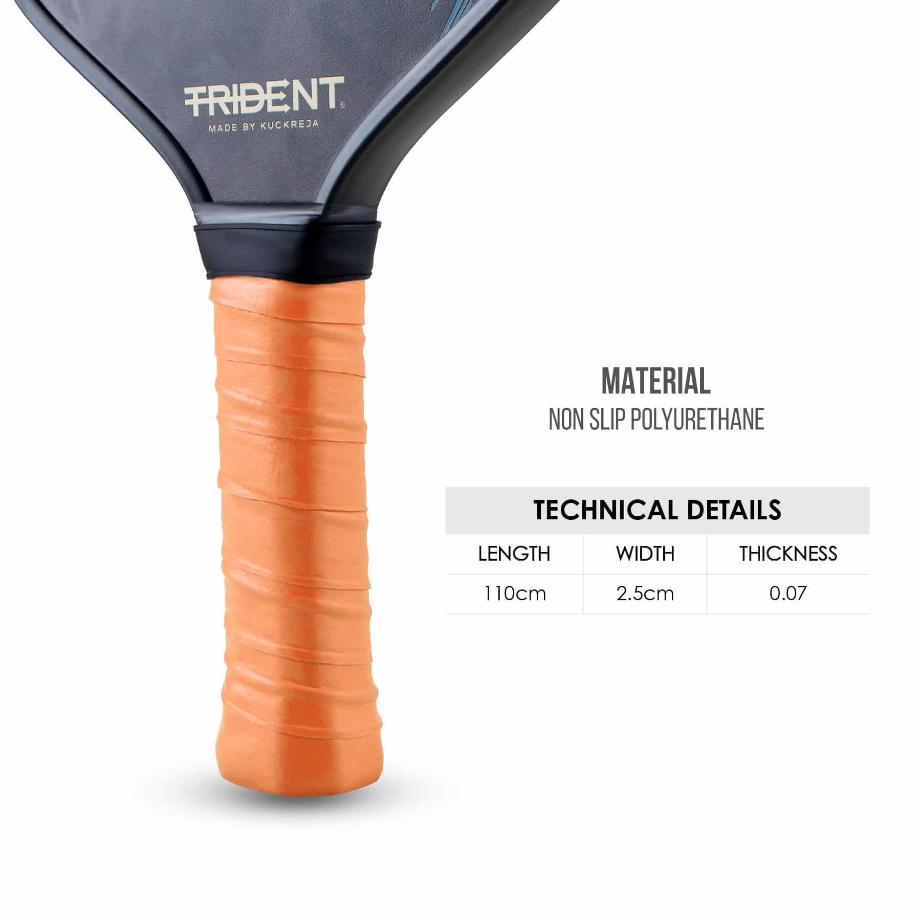 Trident Pickleball Paddle Grip - Orange - Image 3