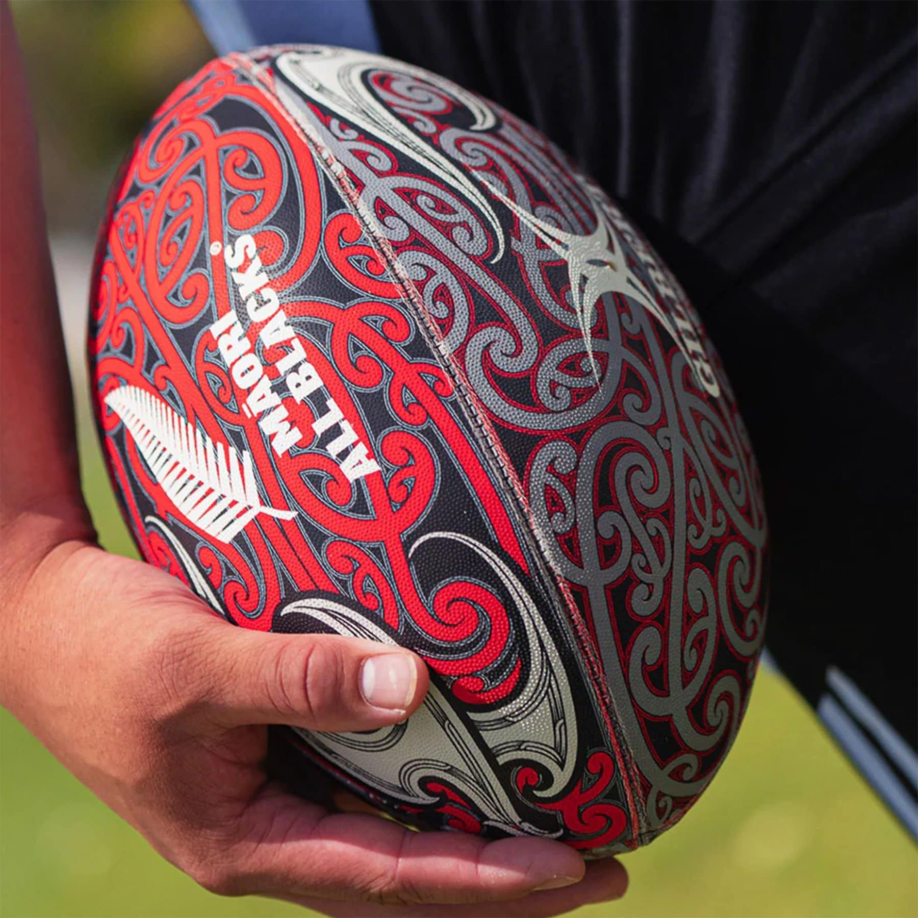 Gilbert All Blacks Māori Supporter Rugby Ball (Size 5) - Image 3