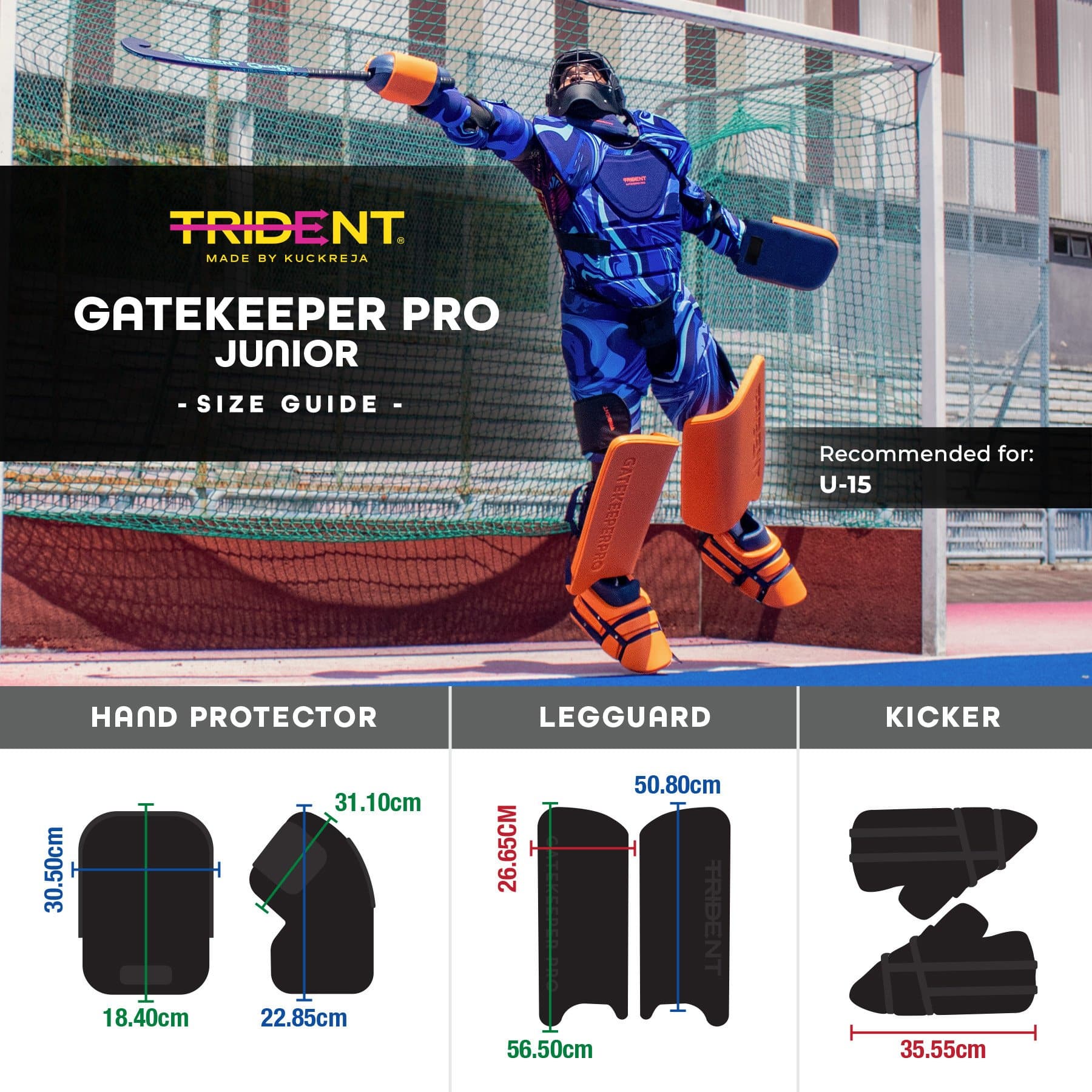 Trident New Gatekeeper Pro 2 Goalie Set - Junior - Image 10